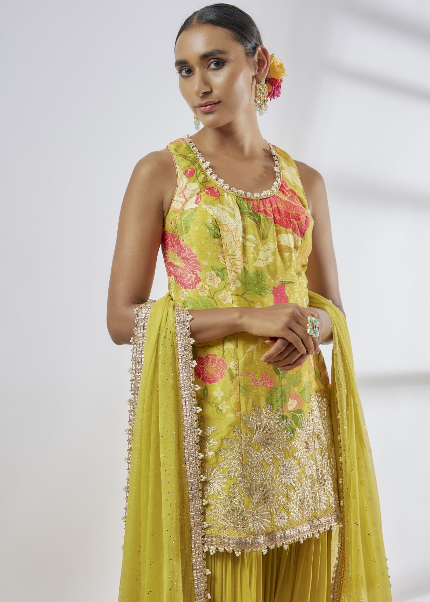 Kalki Sleeveless Sharara Set