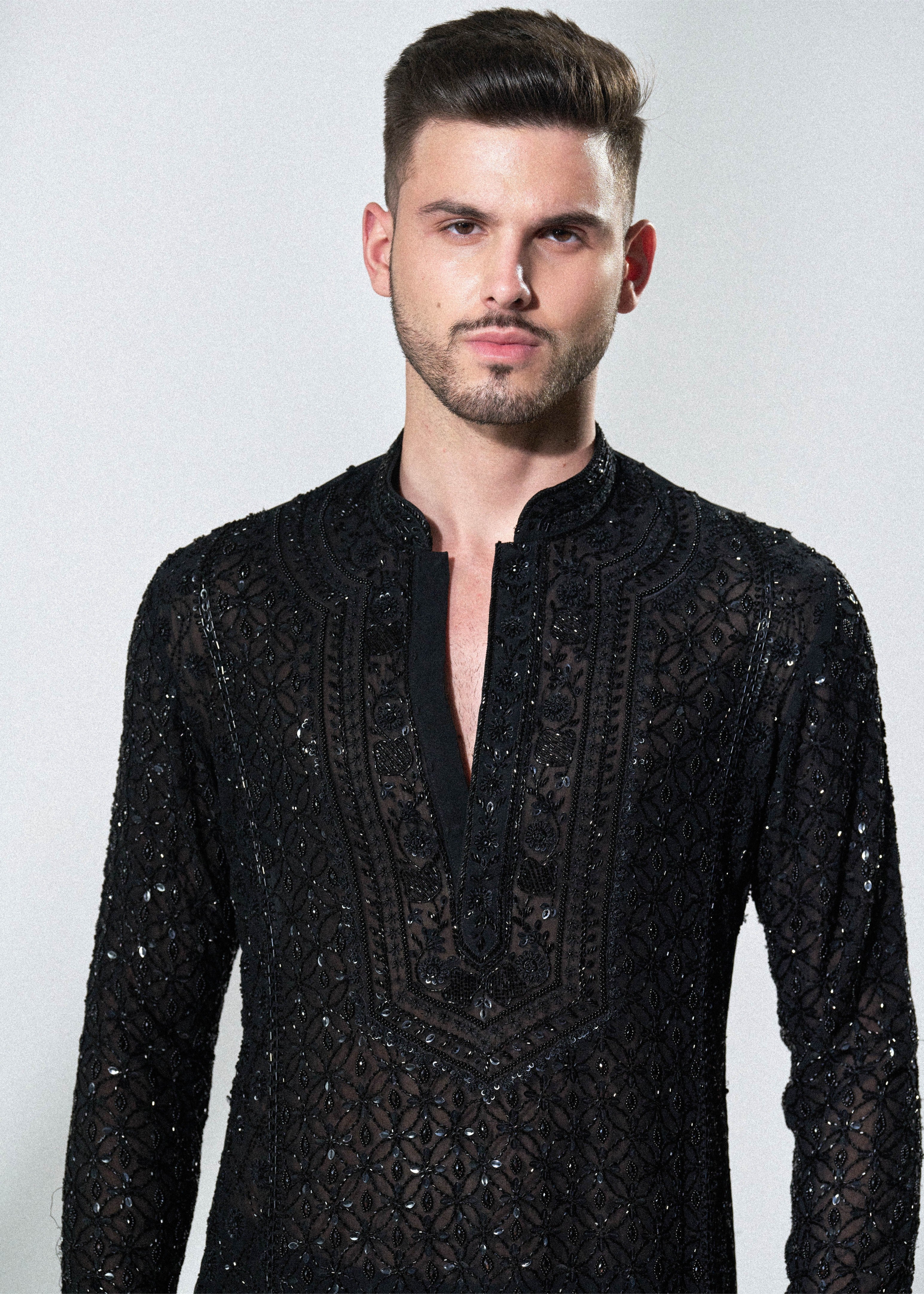 Black Chikankari Kurta