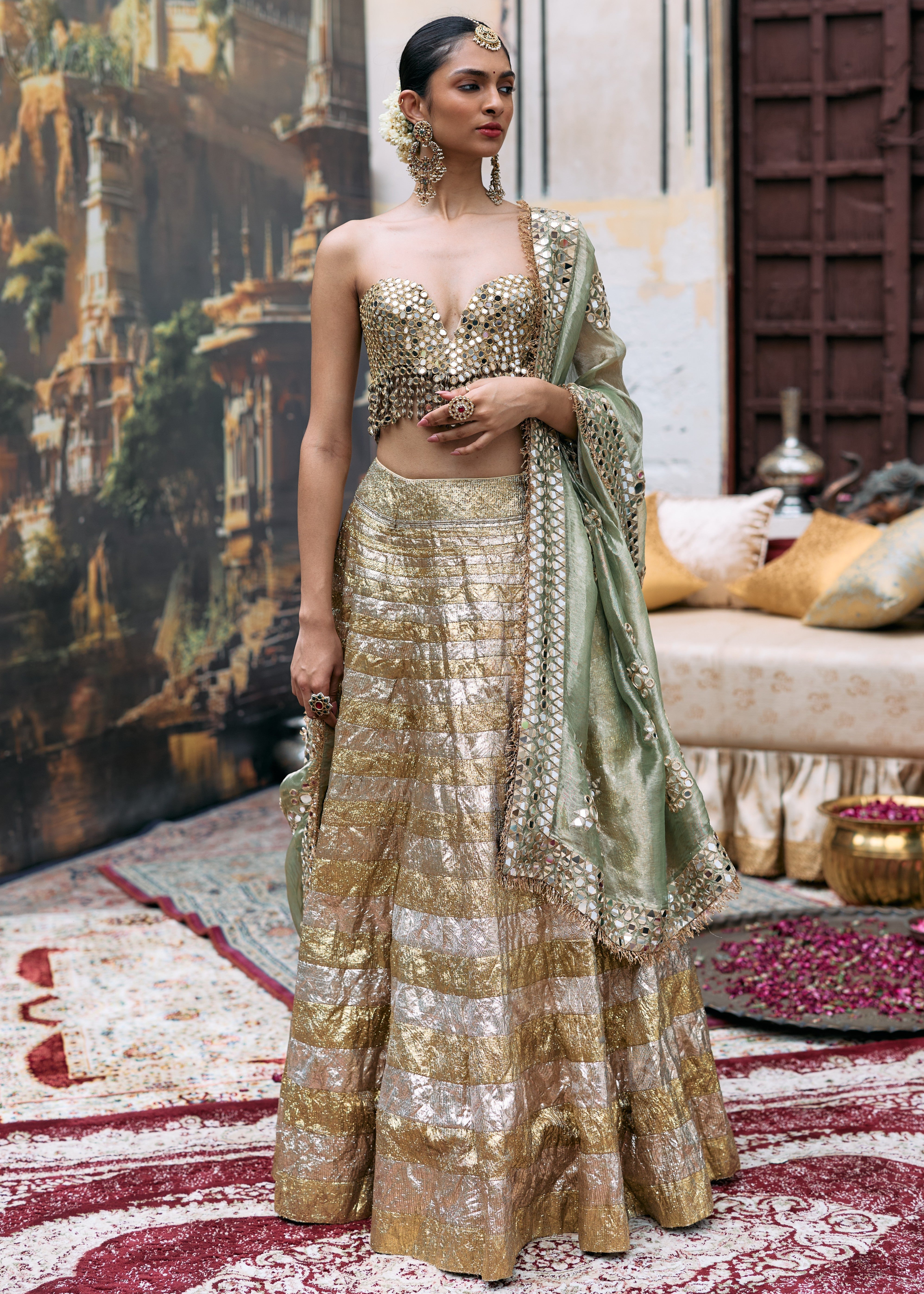 Kiran Sona Chandi Lehenga Set