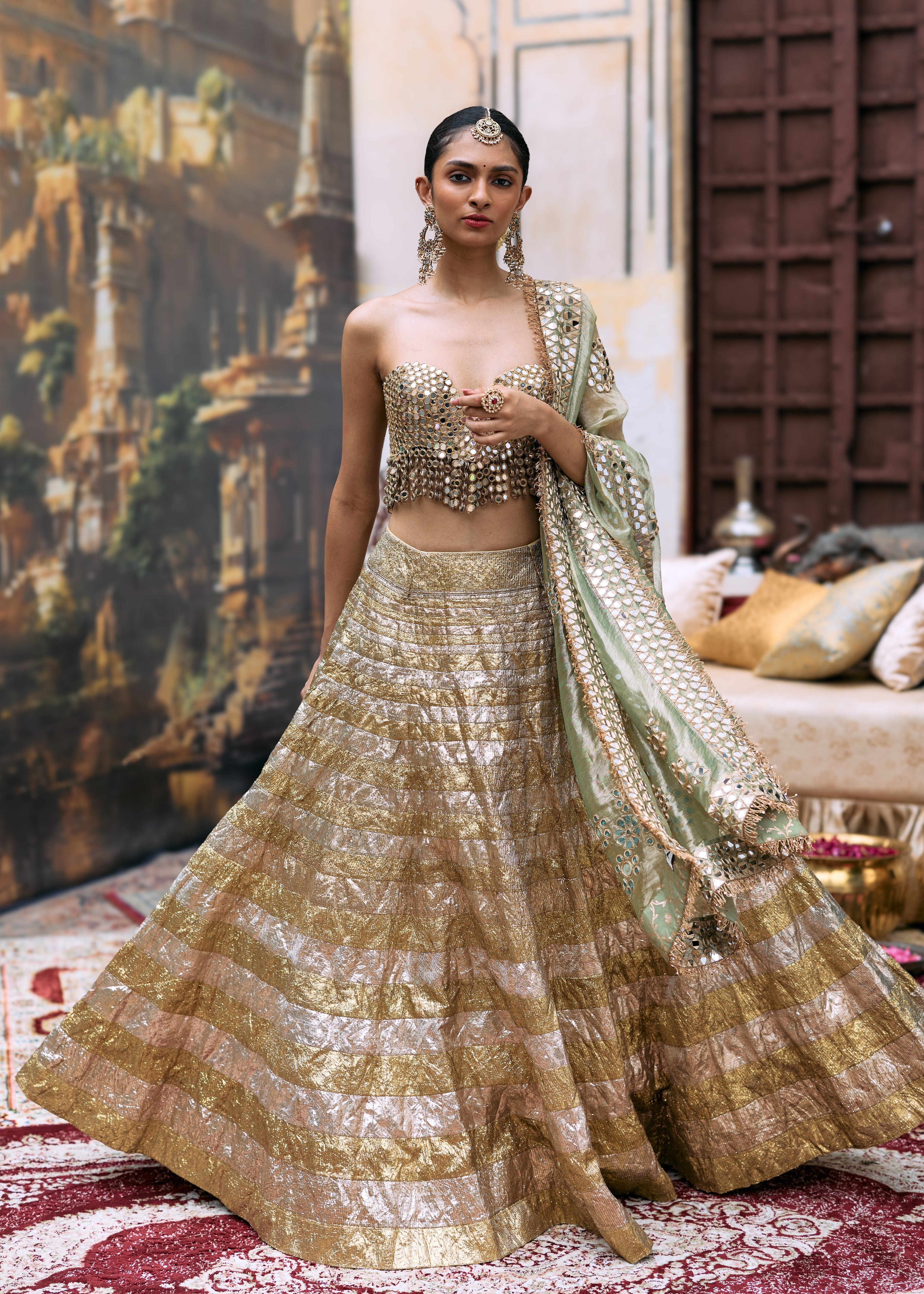 Kiran Sona Chandi Lehenga Set