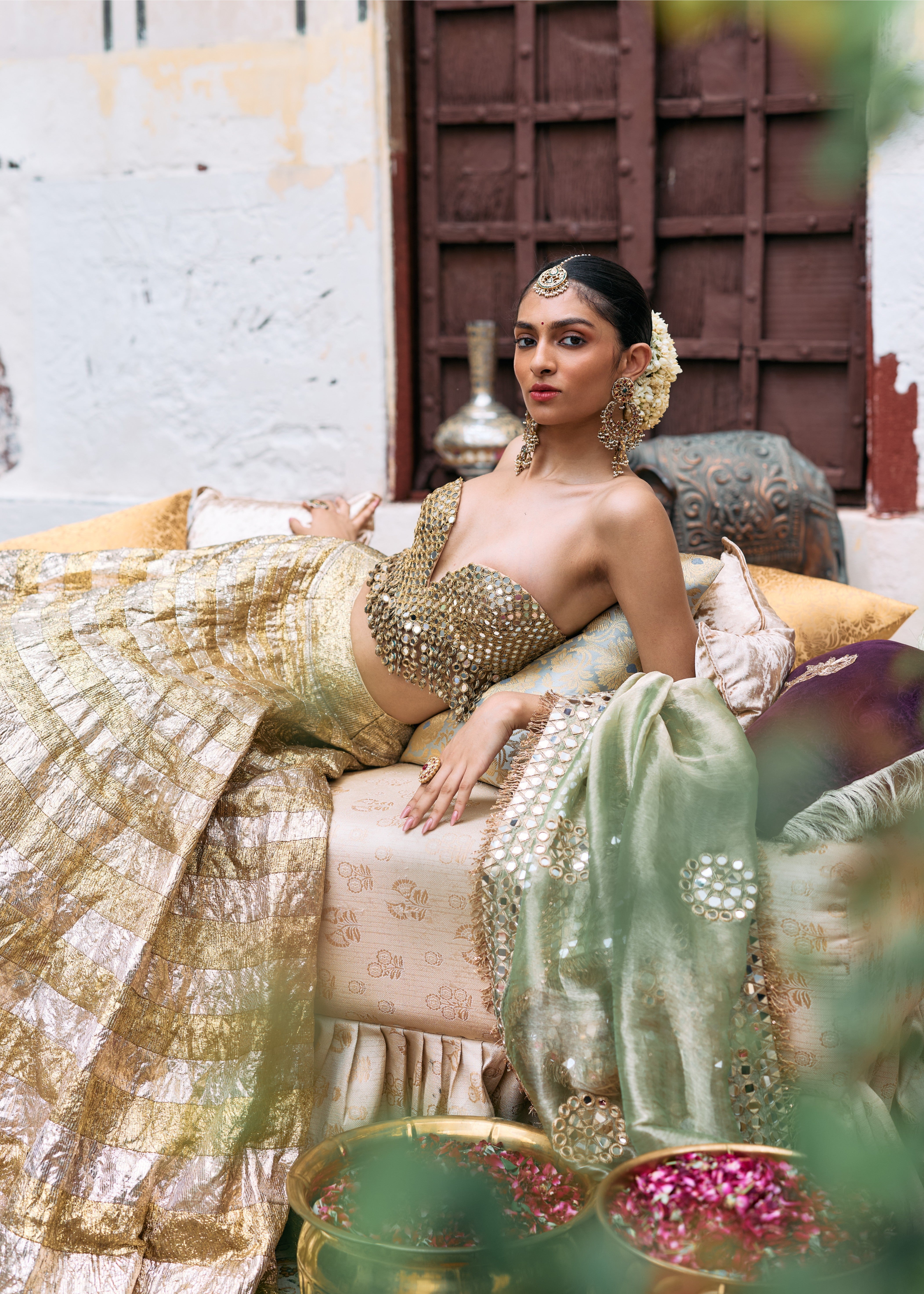 Kiran Sona Chandi Lehenga Set