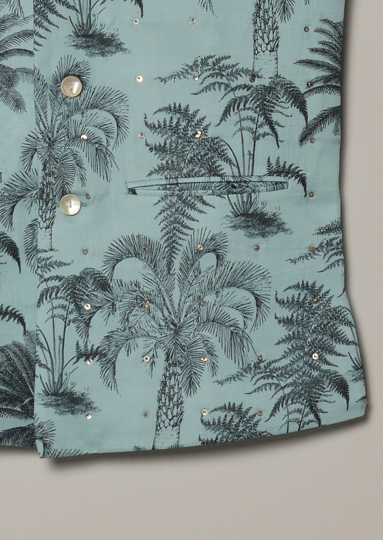 Blue Palermo Embroidered Bandi