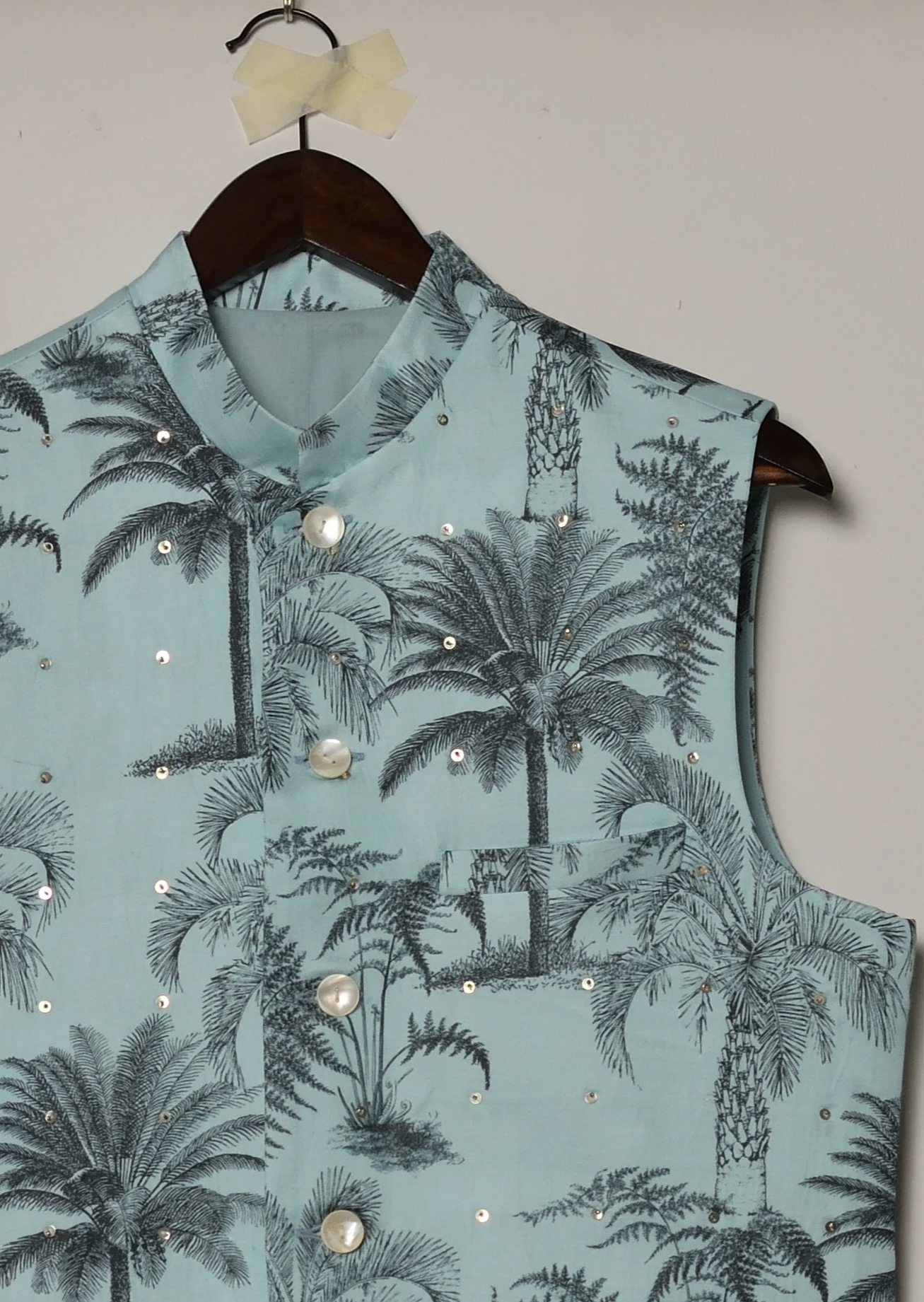 Blue Palermo Embroidered Bandi