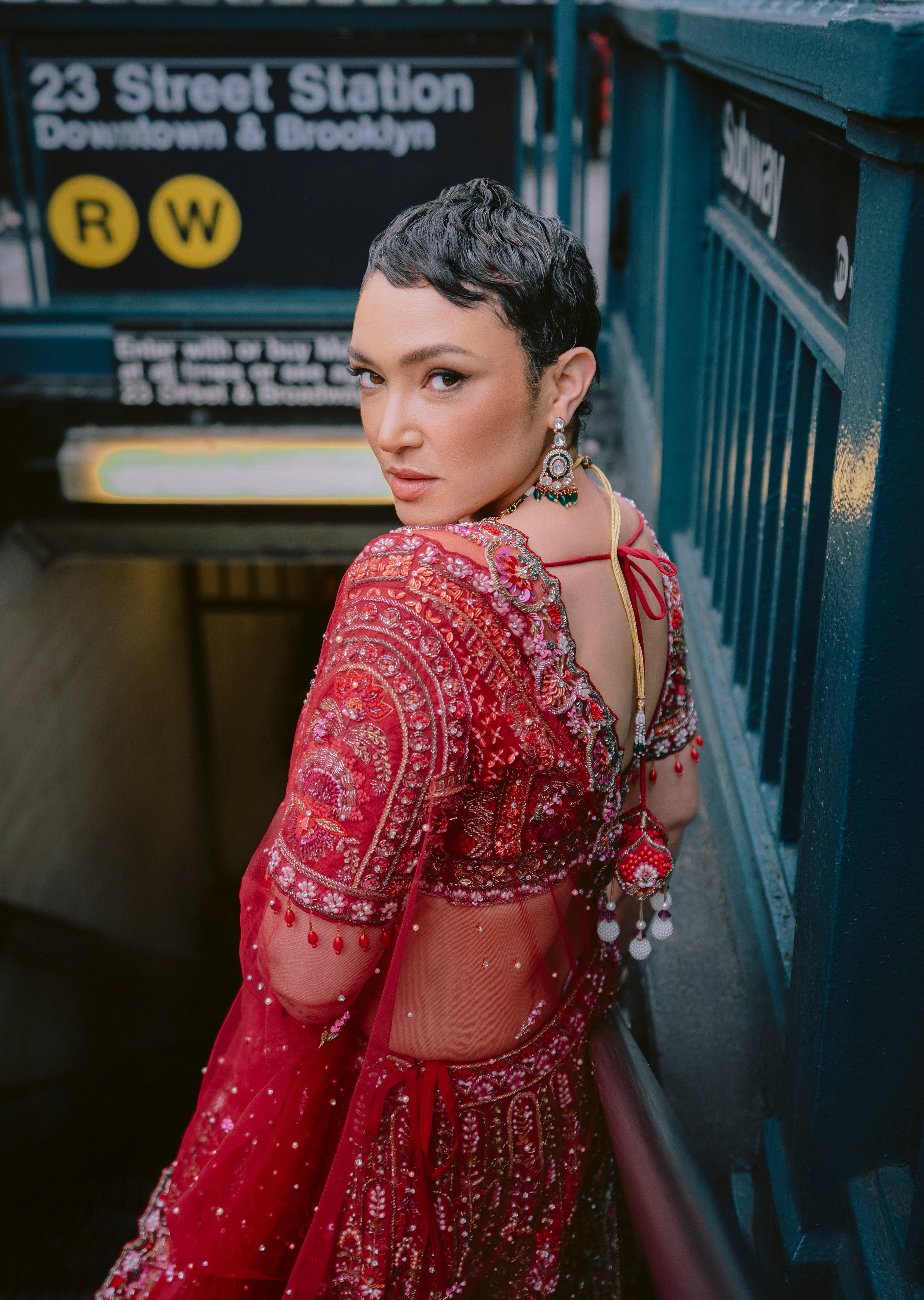 Dark Red Fully Embroidered Lehenga