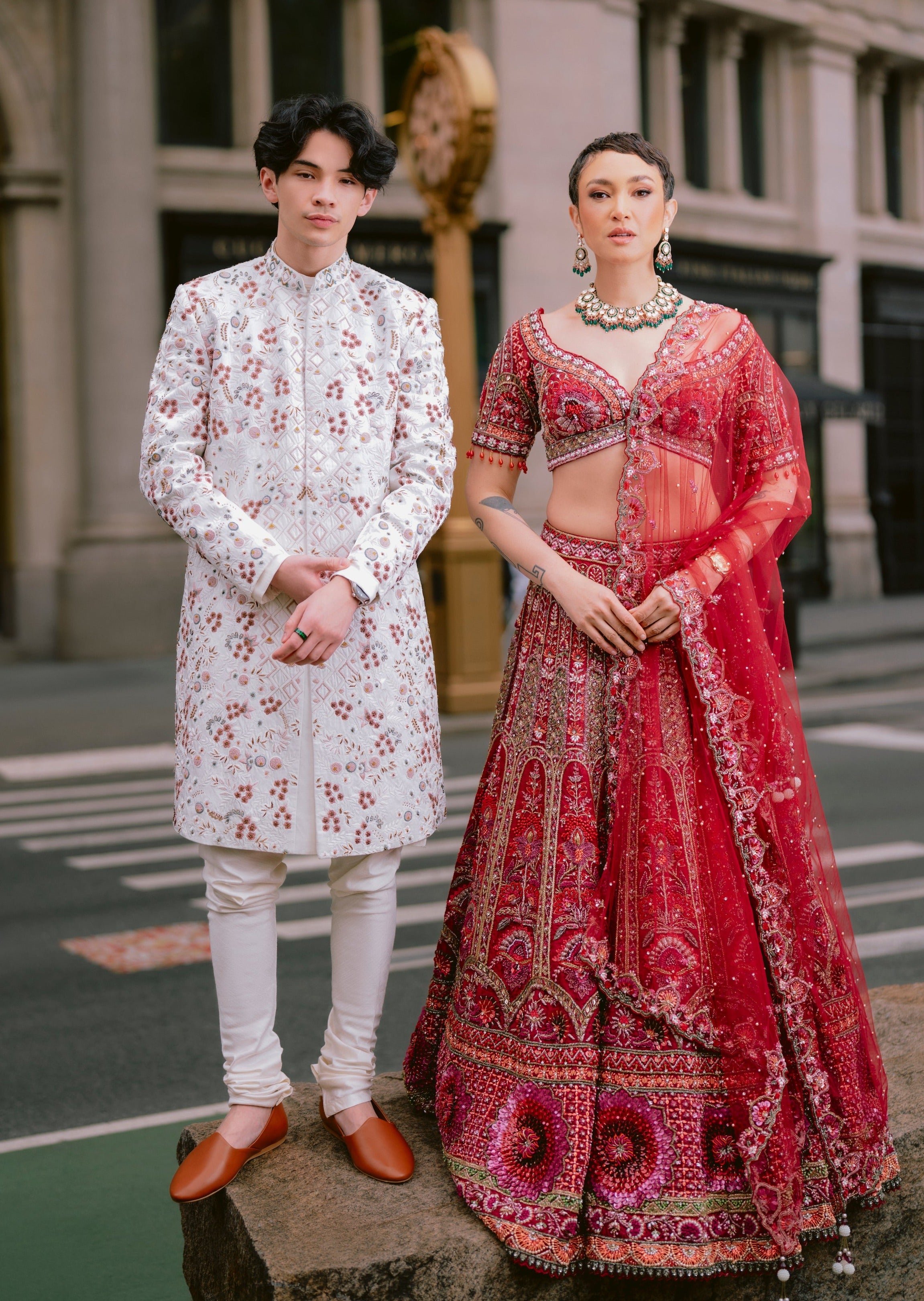 Dark Red Fully Embroidered Lehenga