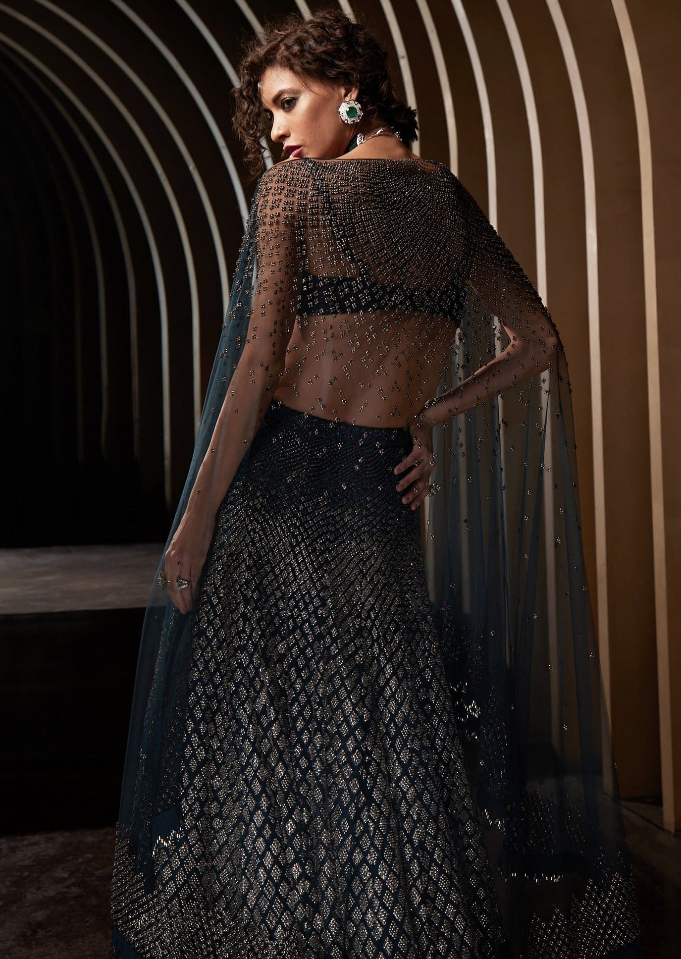 Crest Metallic Lehenga