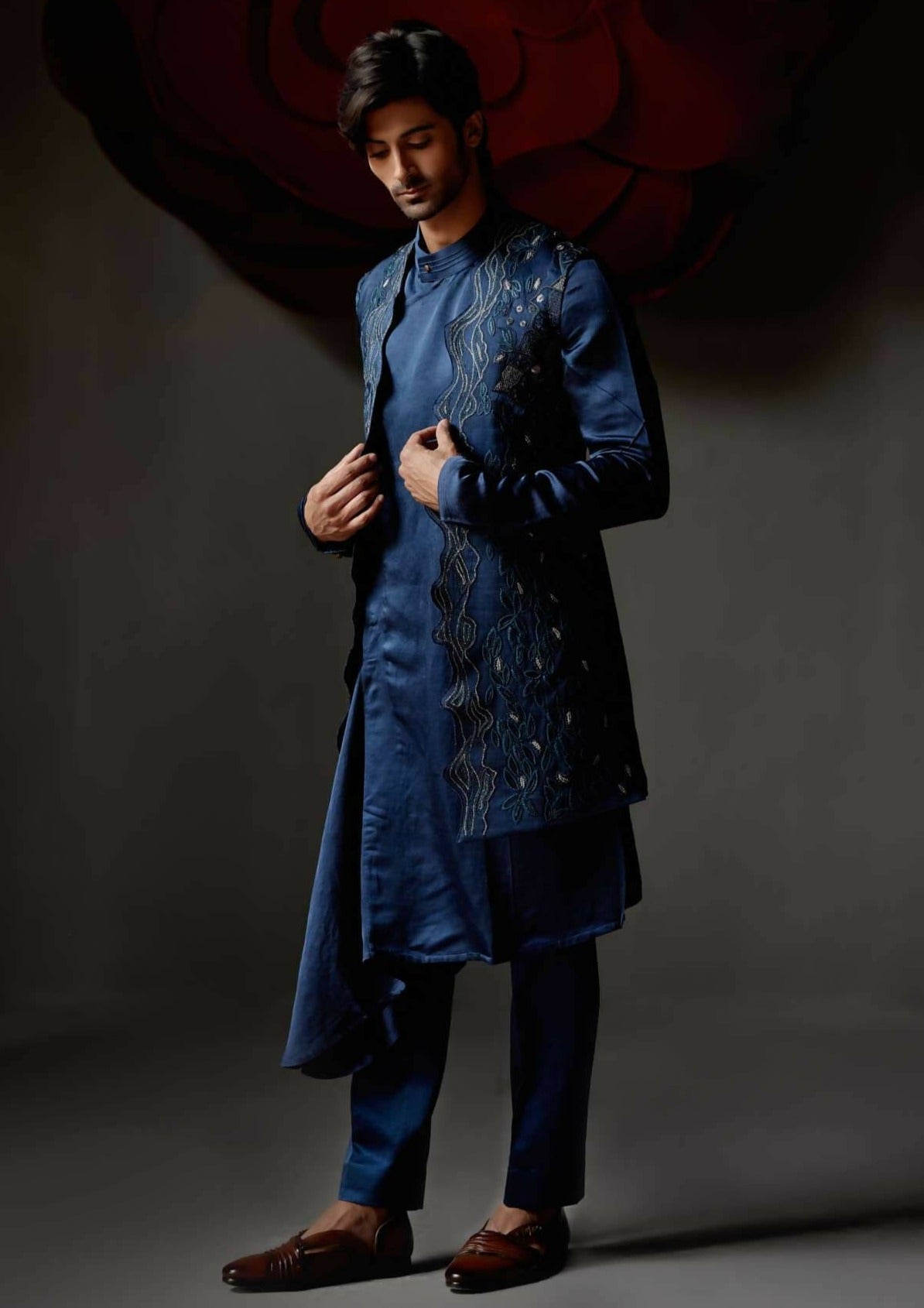 Dusky Blue Shrug Set