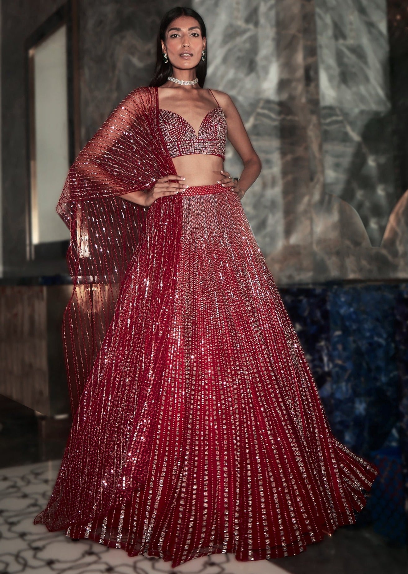 Metroid Bling Lehenga Set