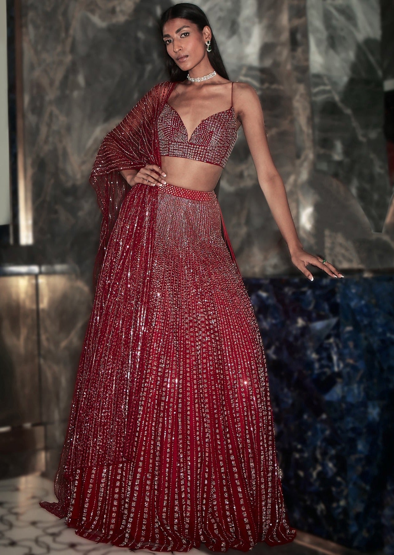 Metroid Bling Lehenga Set