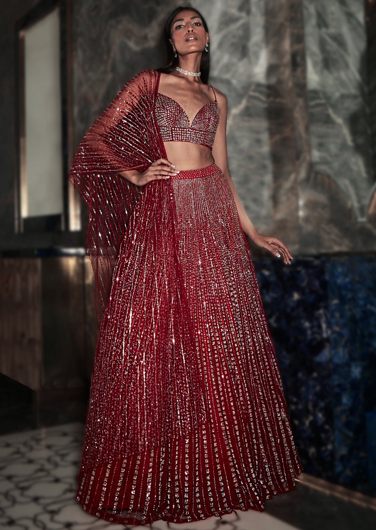 Metroid Bling Lehenga Set