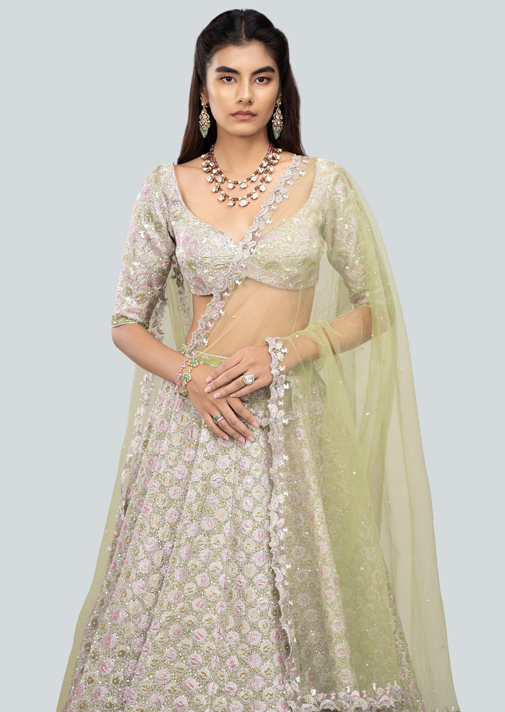 Alya Green Lehenga Set