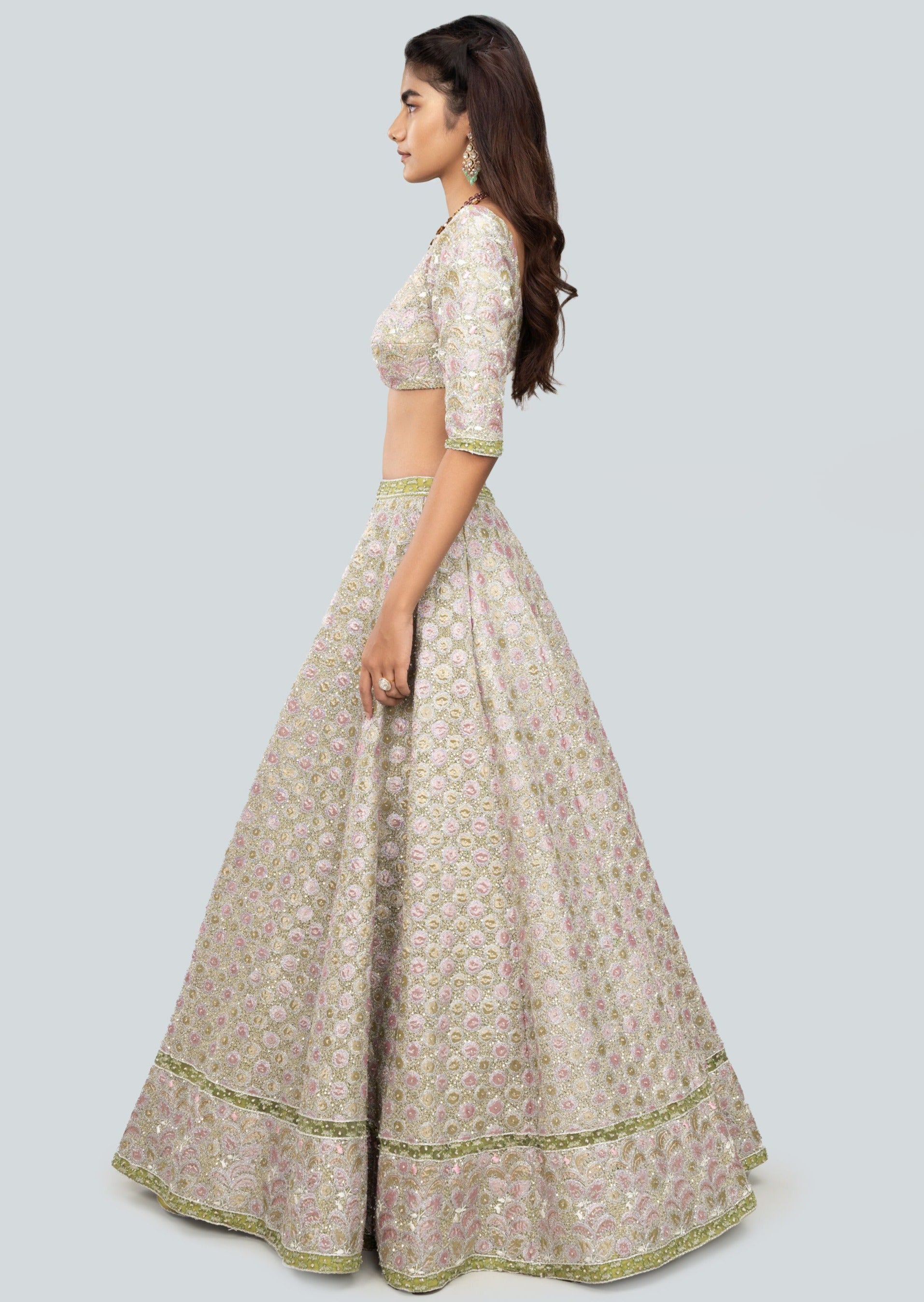 Alya Green Lehenga Set