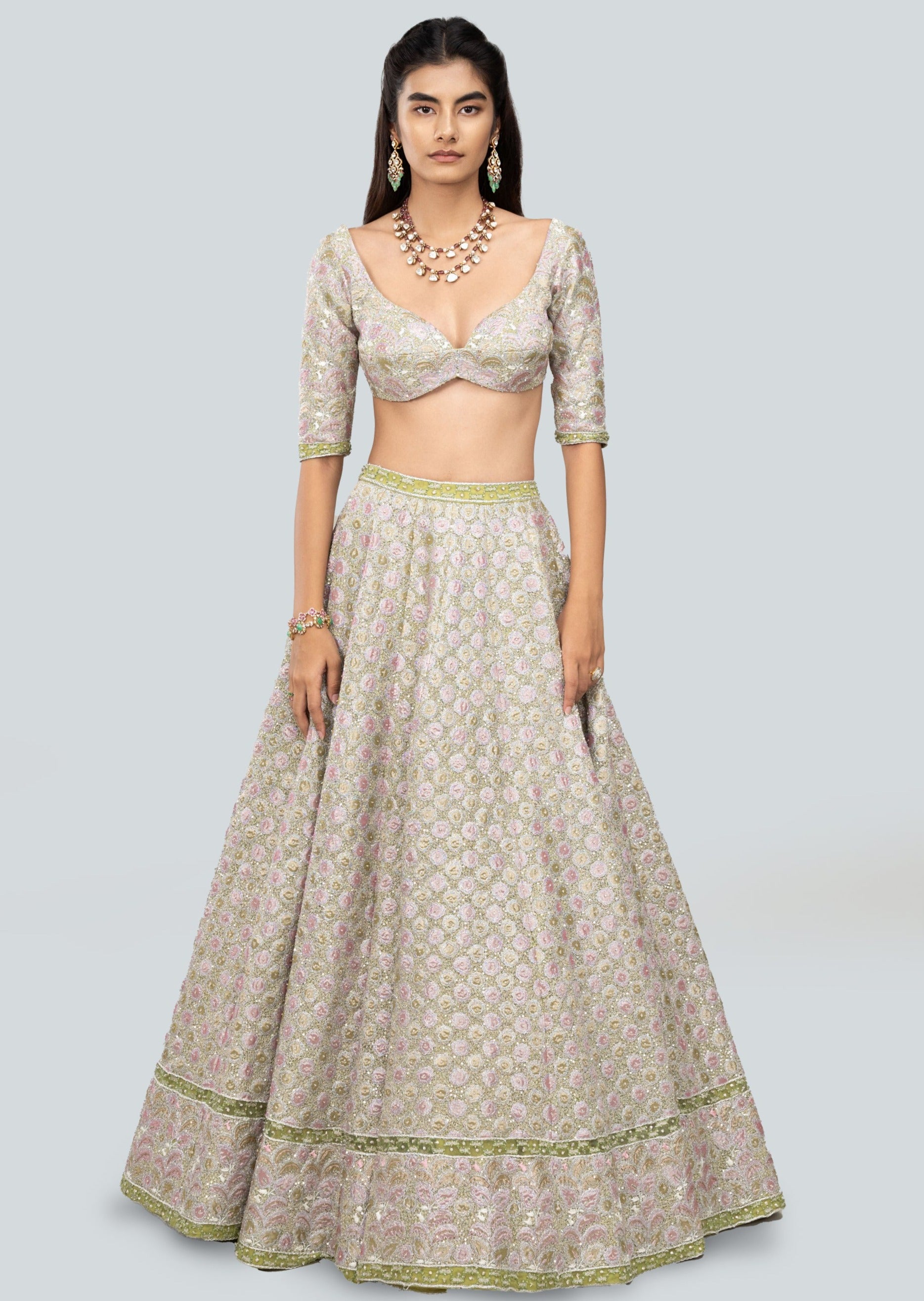 Alya Green Lehenga Set