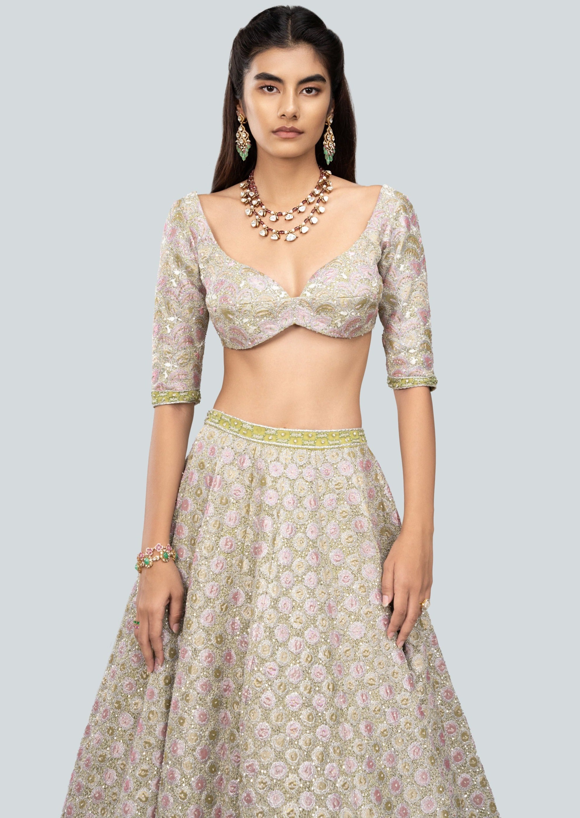 Alya Green Lehenga Set