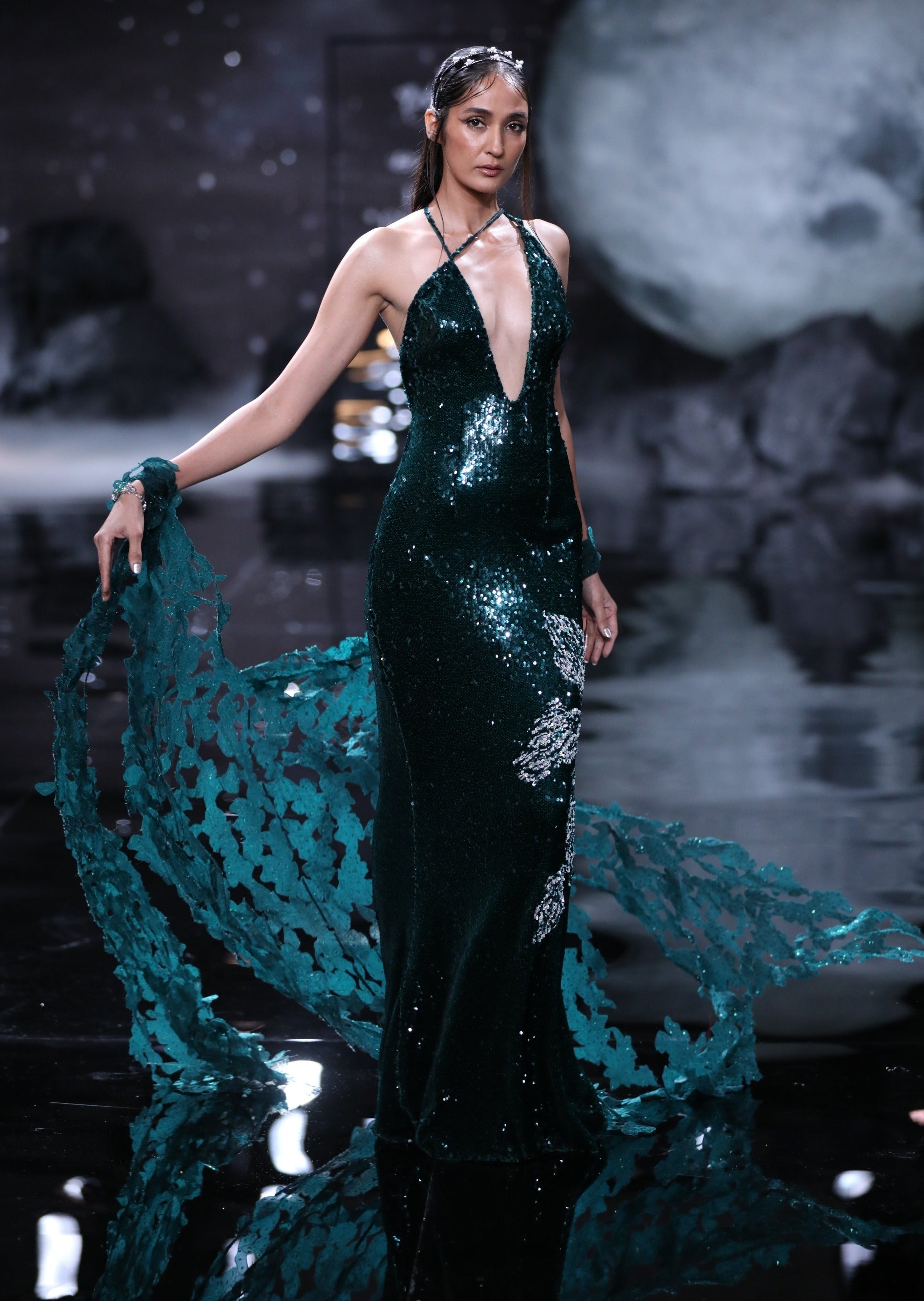 Cleo Green Sequin Gown