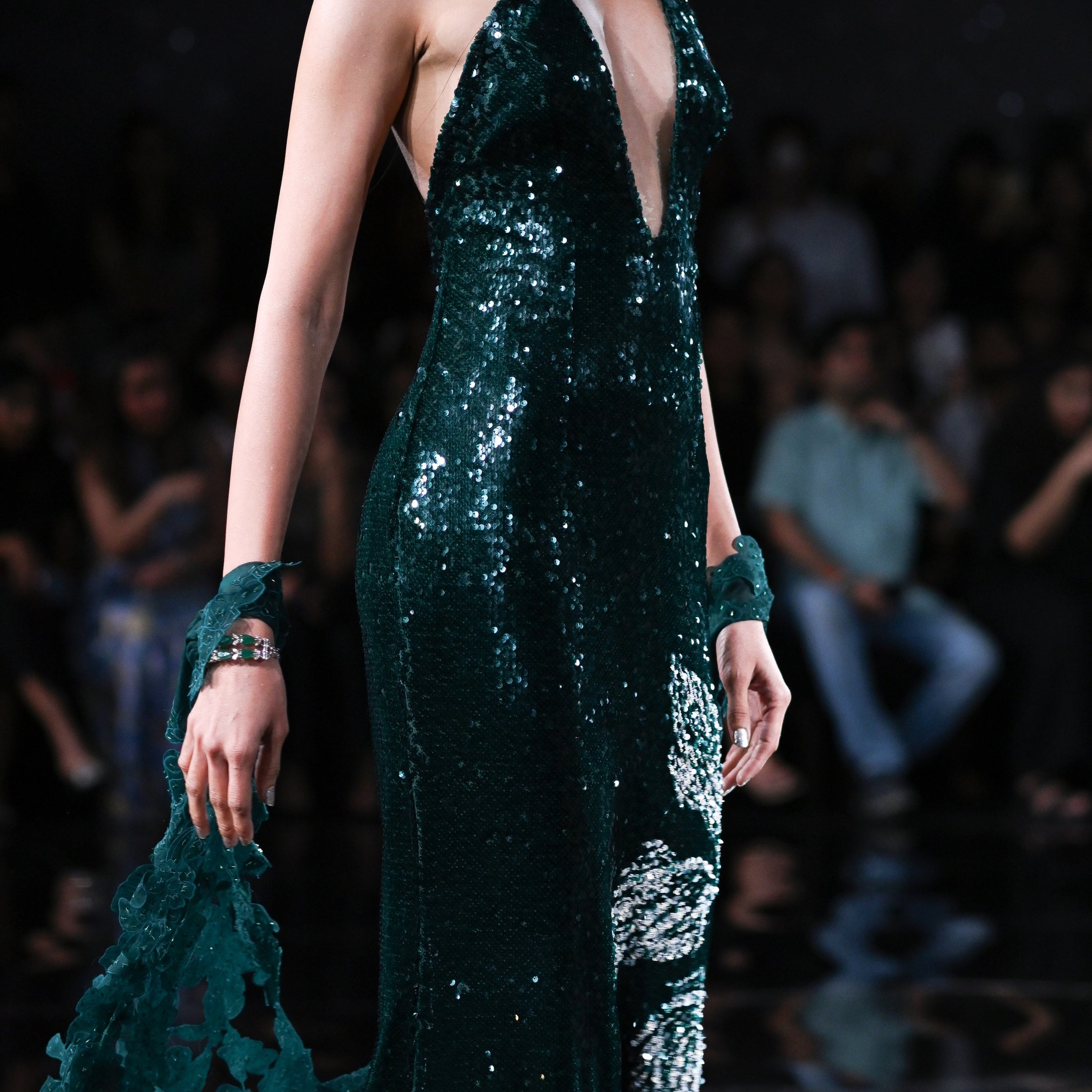 Cleo Green Sequin Gown