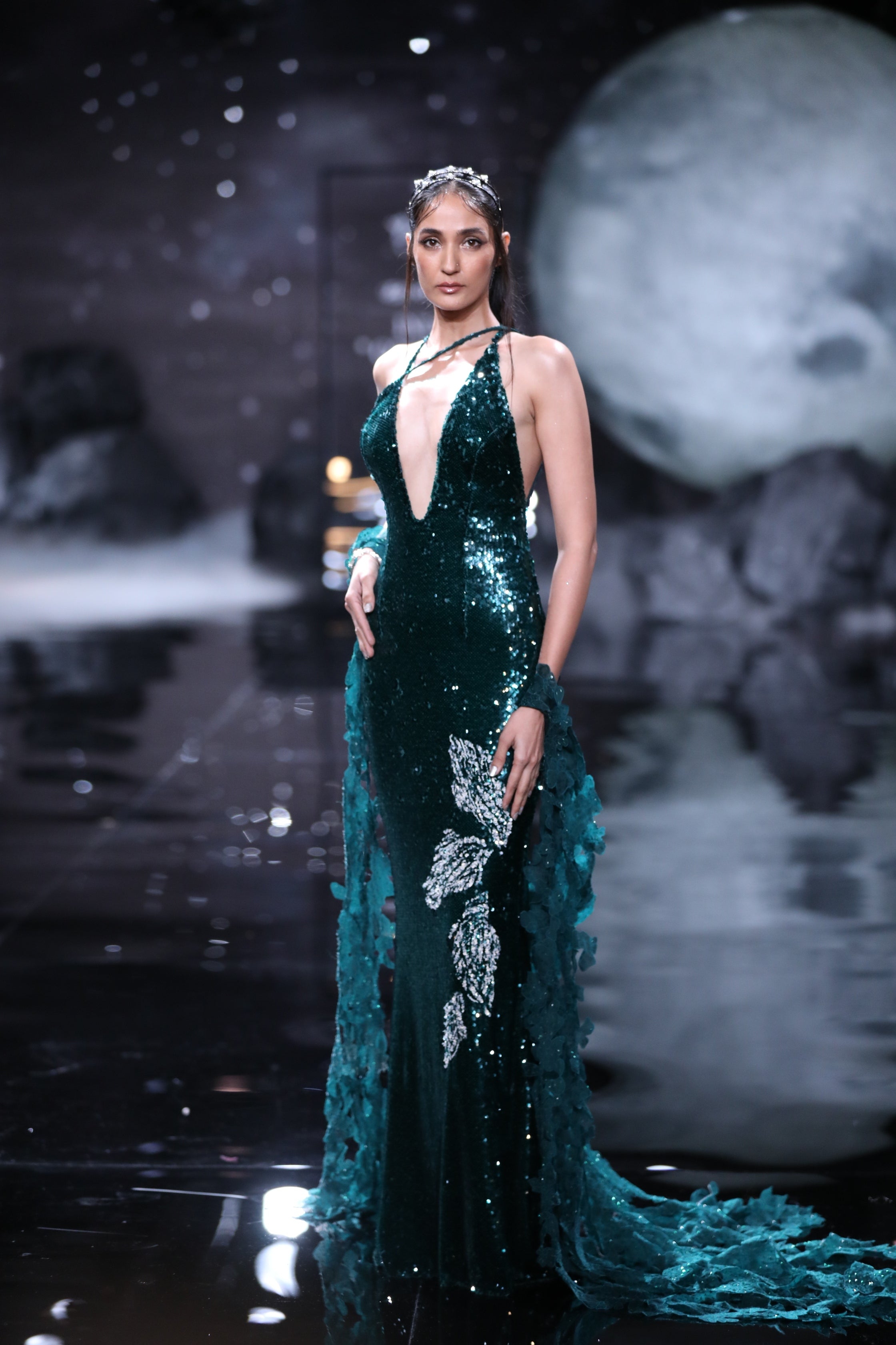 Cleo Green Sequin Gown