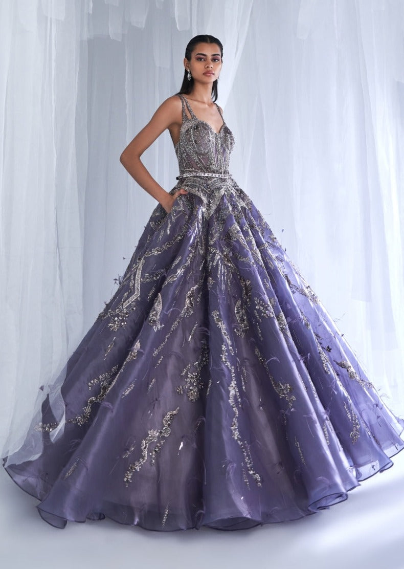 Daisy Dew Metallic Organza Gown