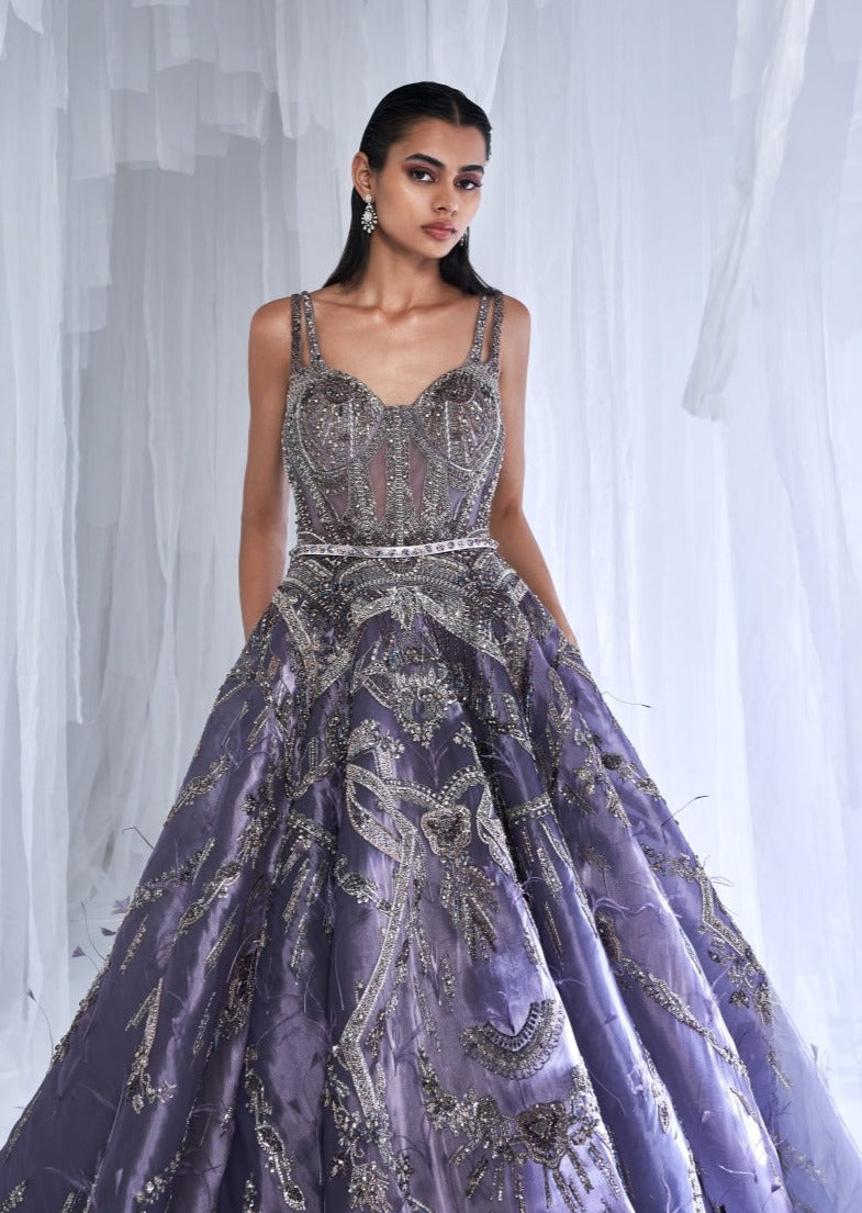 Daisy Dew Metallic Organza Gown