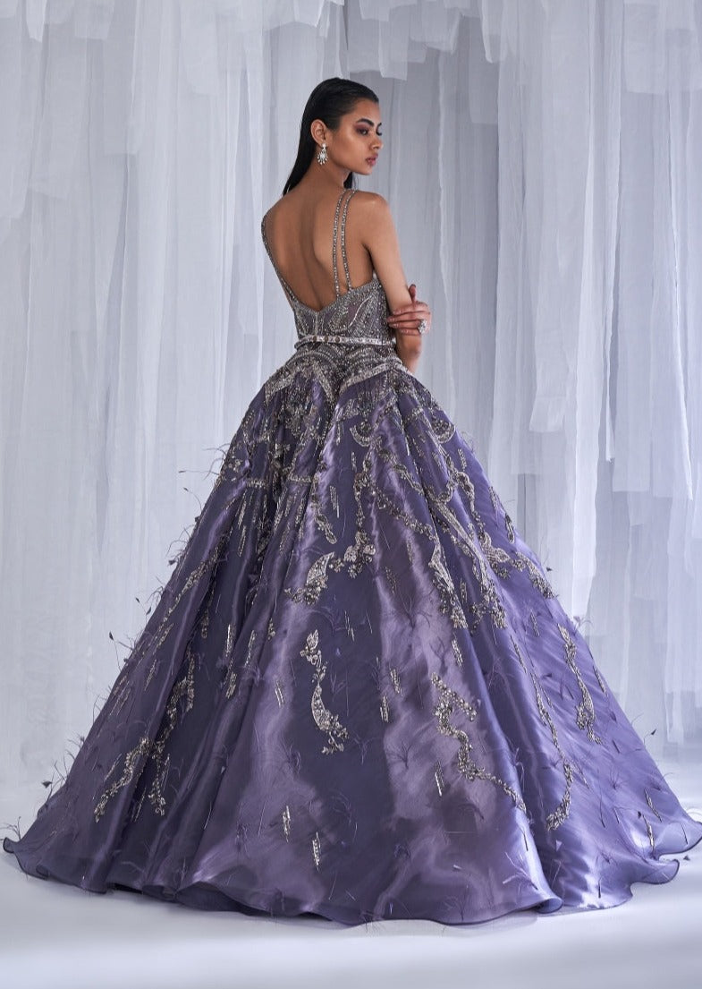 Daisy Dew Metallic Organza Gown