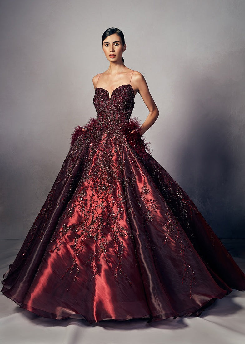 metallic organza dress Candice Metallic Organza Bridal Gown XS / Raisin