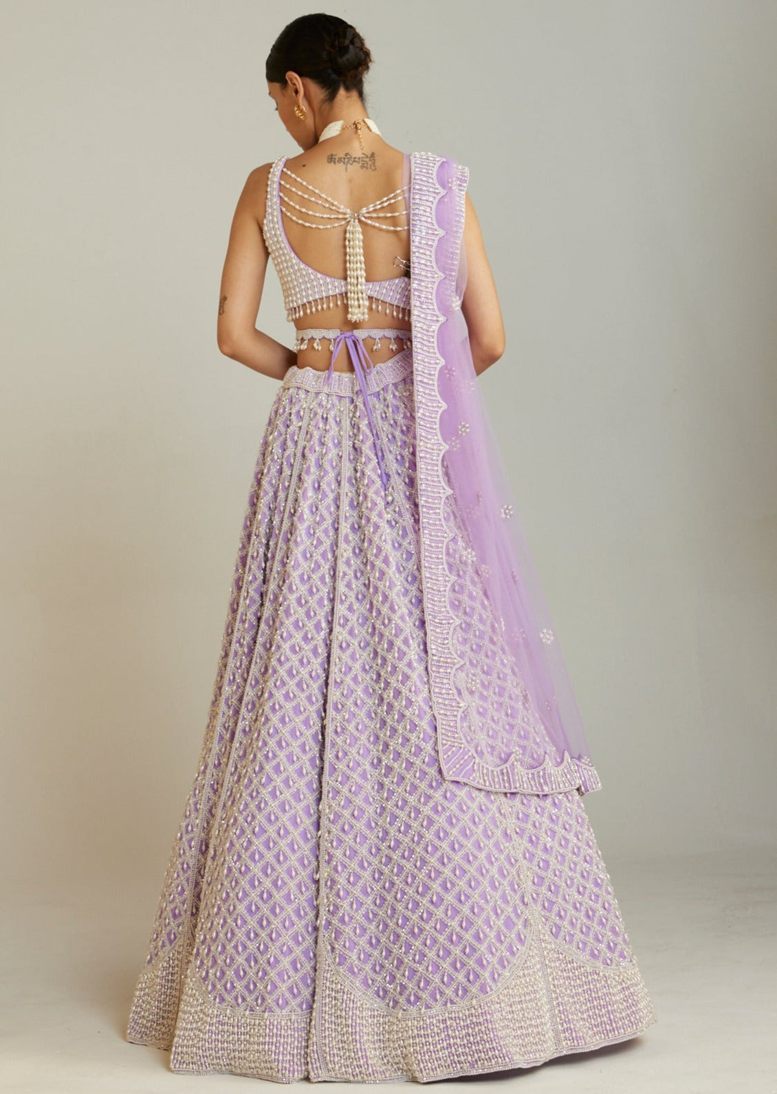 Lilac Pearl Drop Lehenga Set