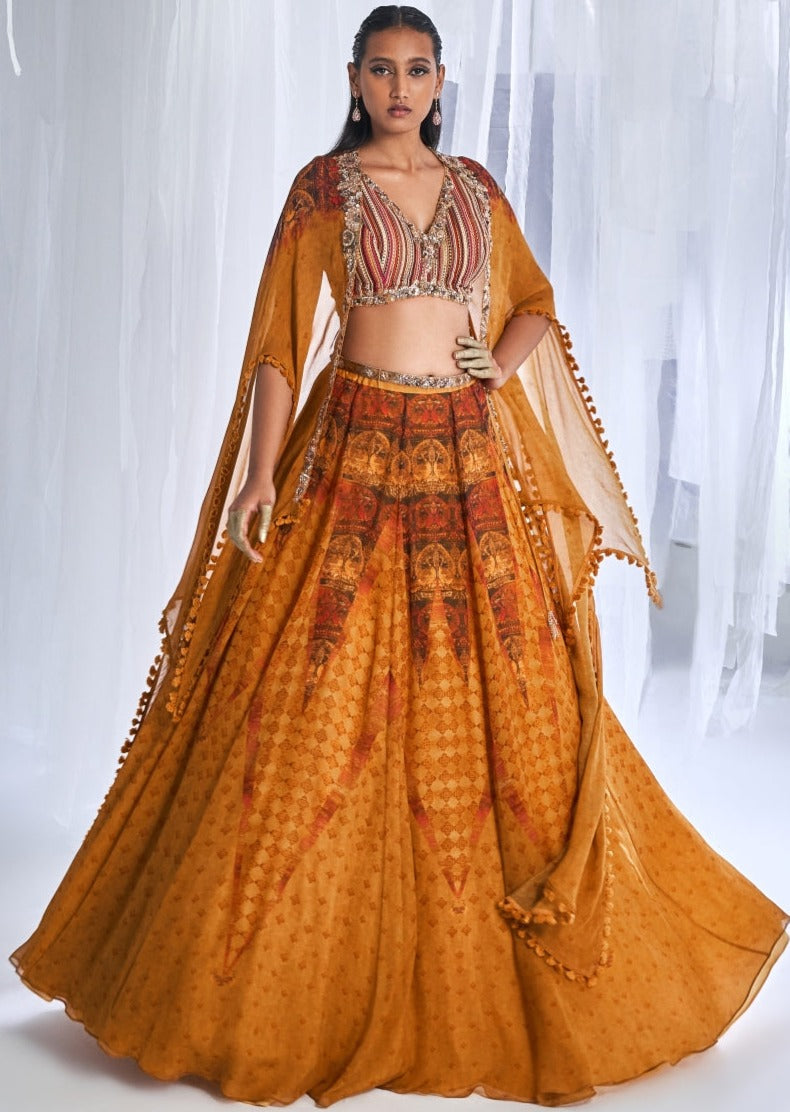 Ekiya Love Printed Chiffon Lehenga