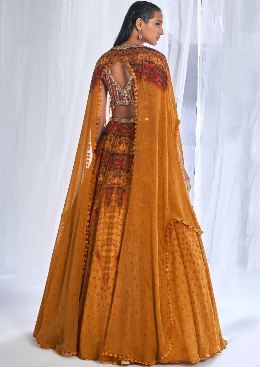 Ekiya Love Printed Chiffon Lehenga