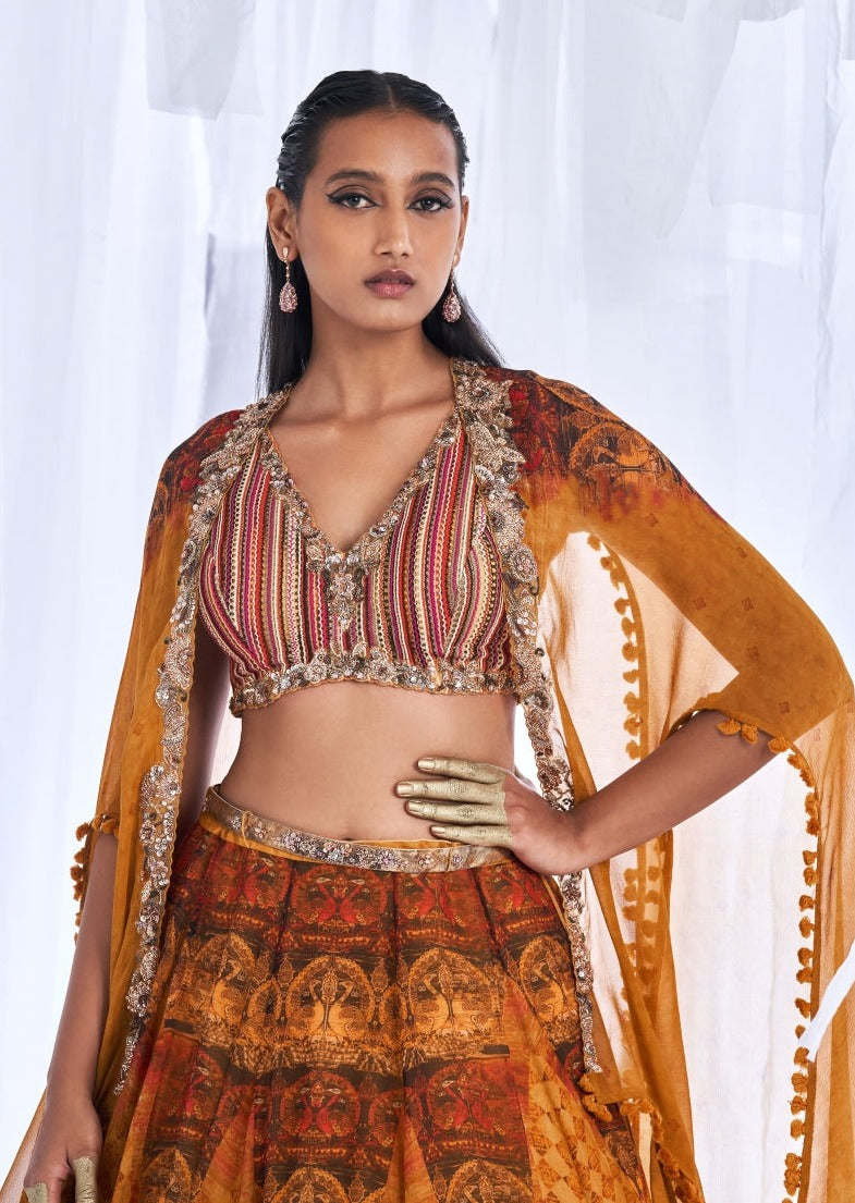 Ekiya Love Printed Chiffon Lehenga
