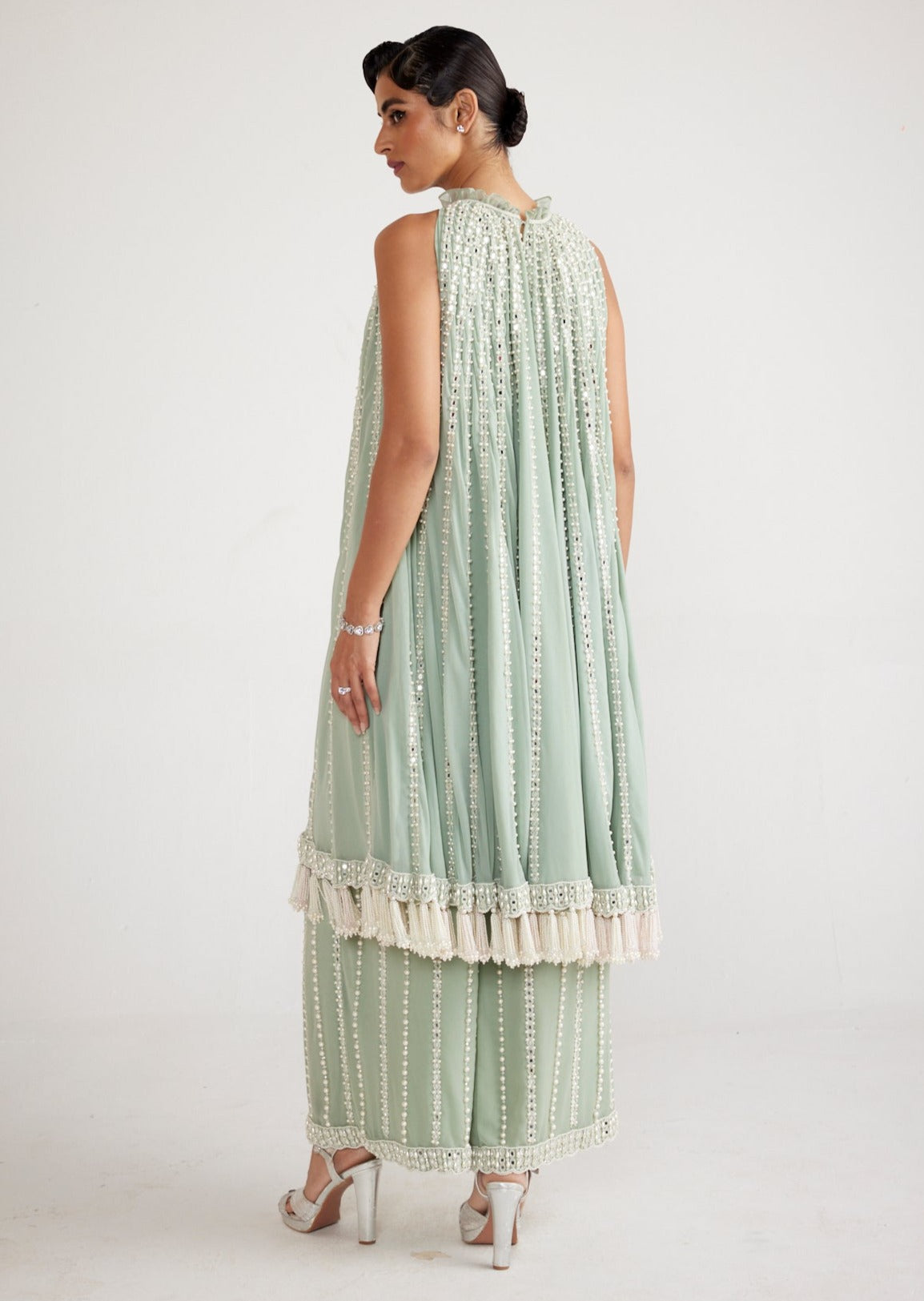 Powder Mint Green Chandelier Drop Kurta Set