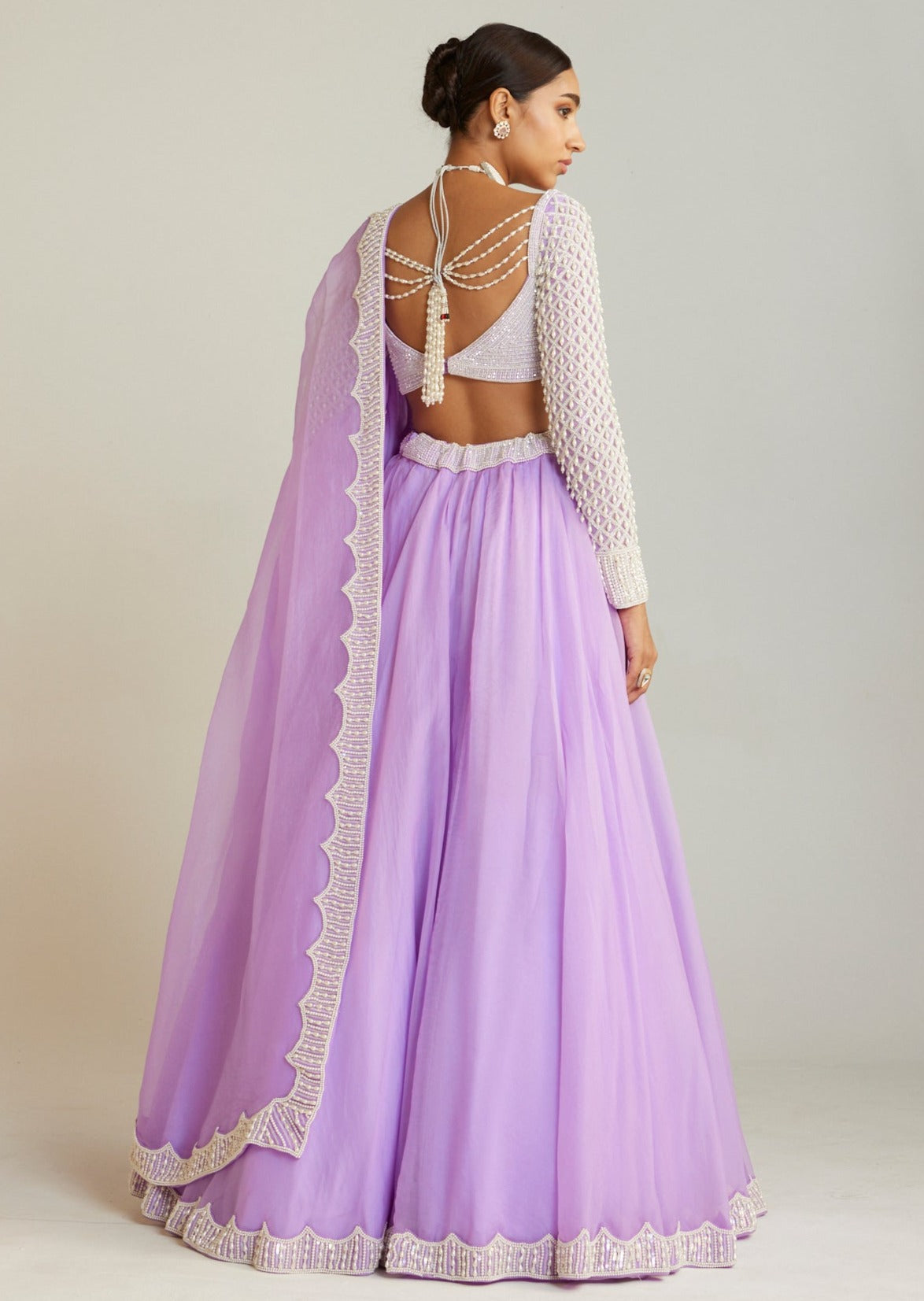 Lilac Organza Lehenga Set