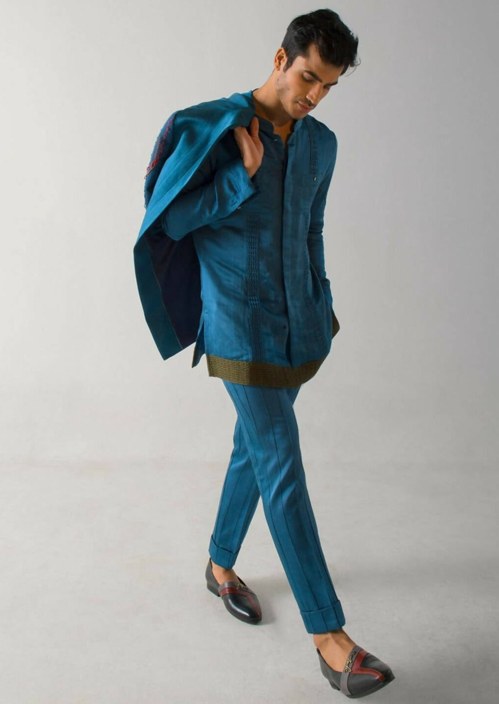 Teal Guitar Blazer Set