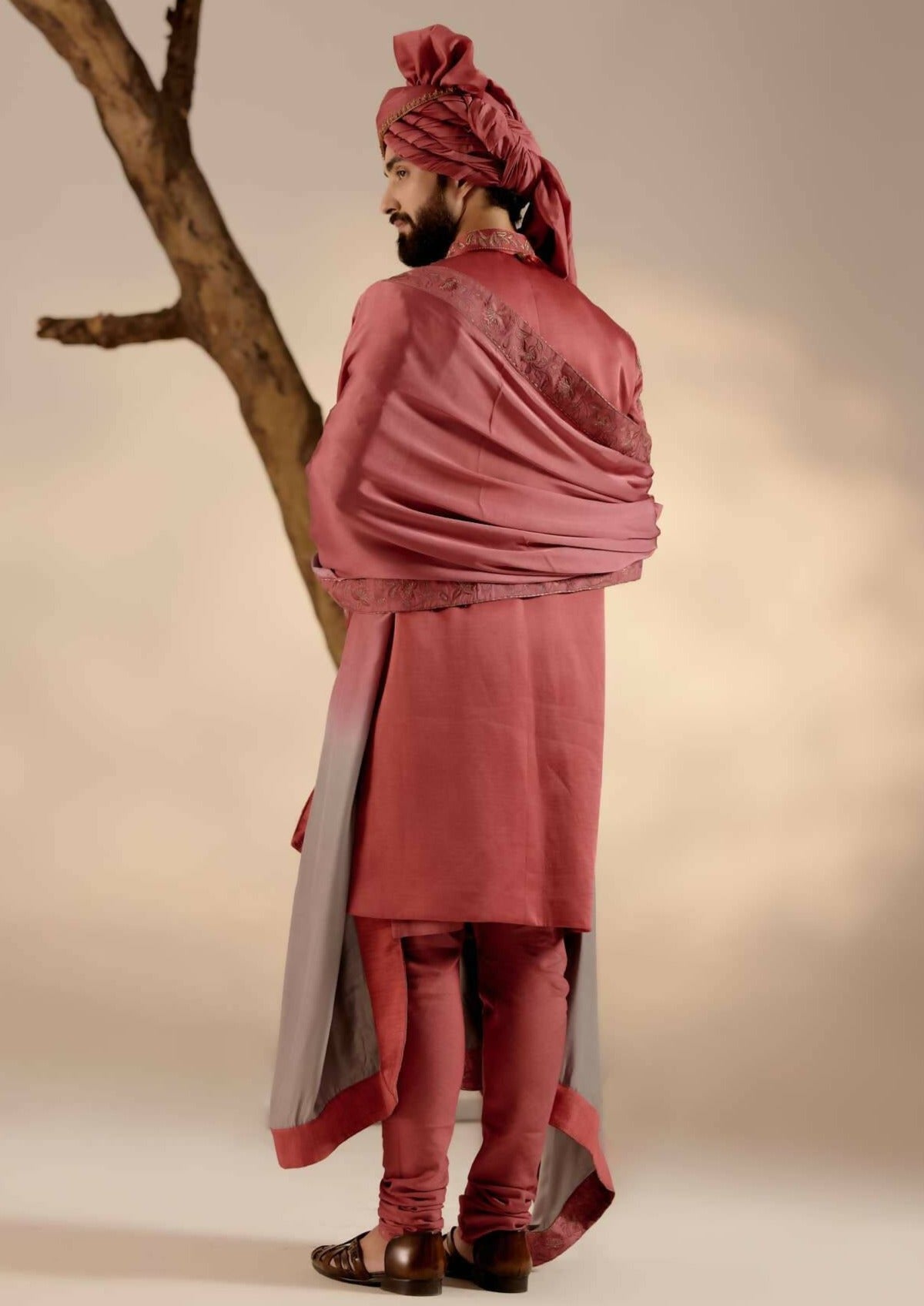 Red Ochre Sherwani Set