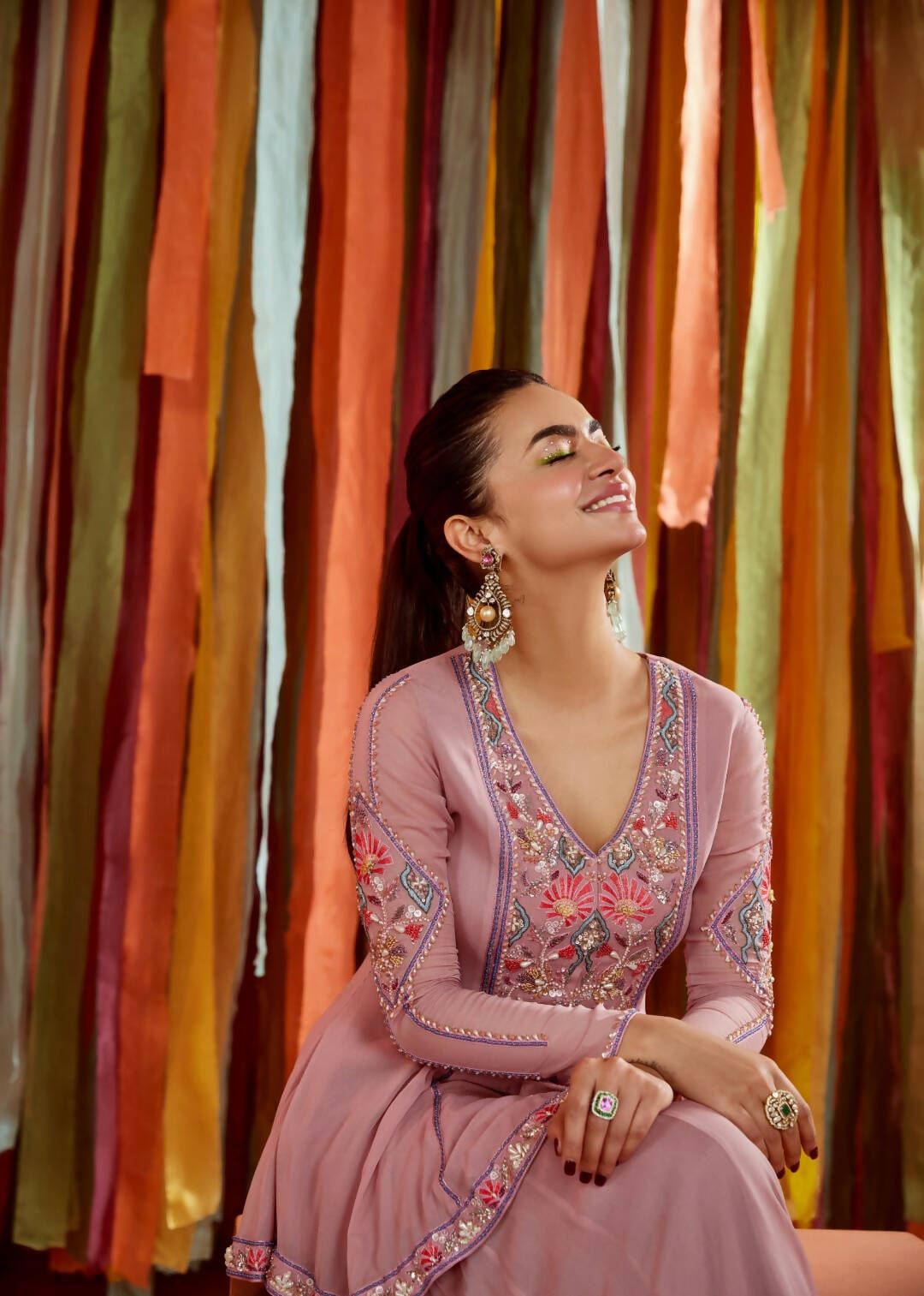 Mauve A-Line Kurta and Sharara Set