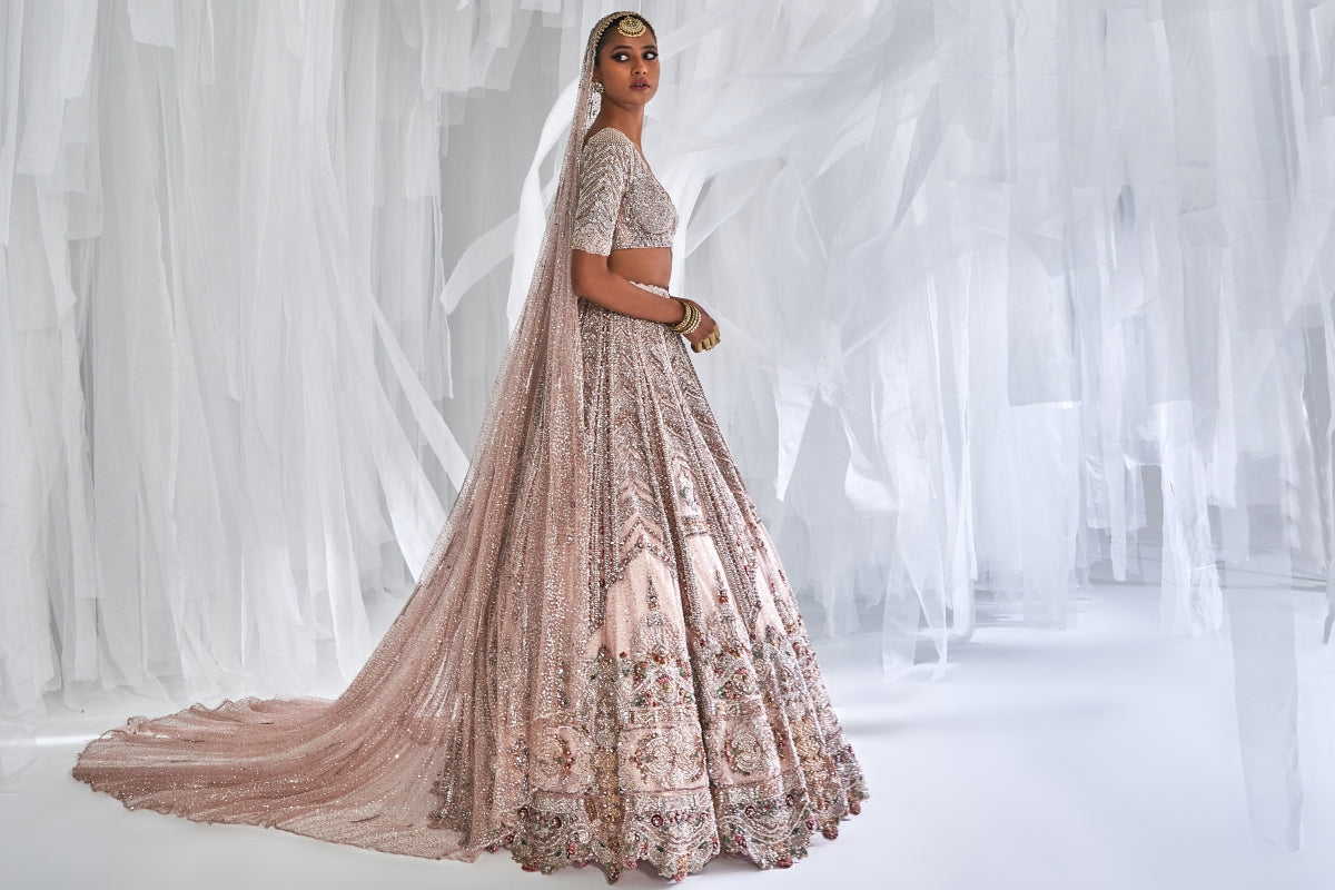 Alyssa Shimmer Tulle Bridal Lehenga Set