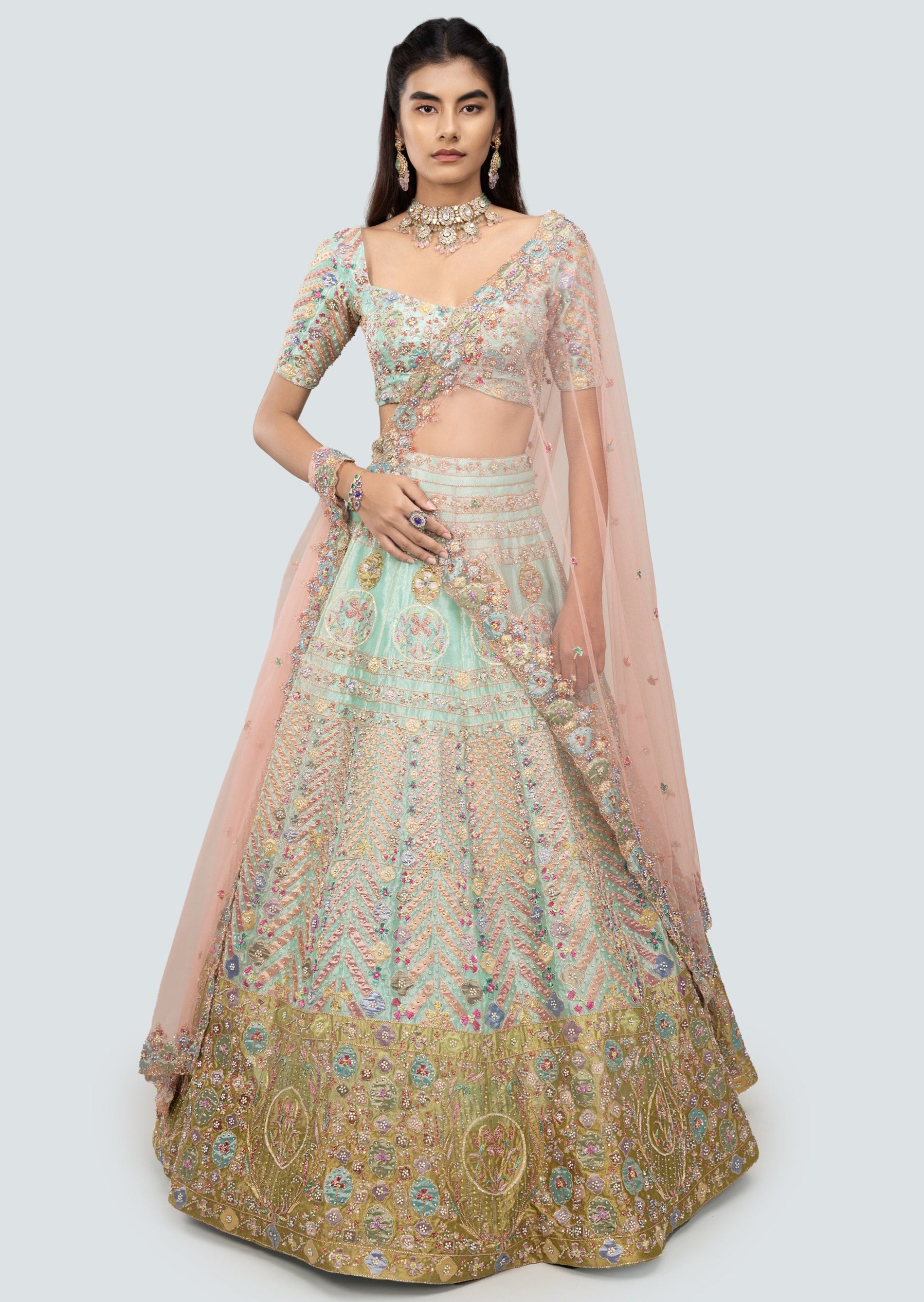 Banou Blue Lehenga Set