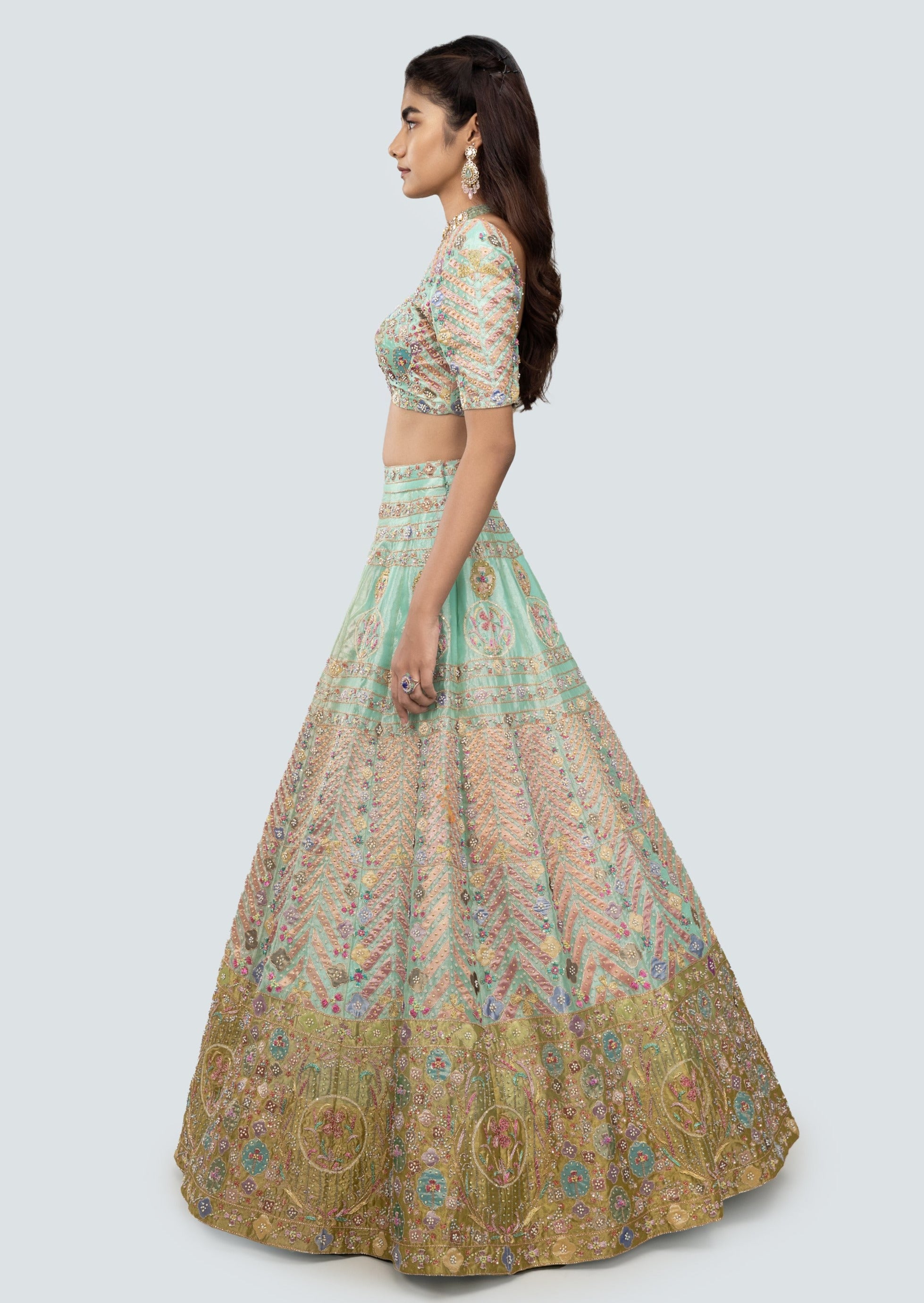 Banou Blue Lehenga Set