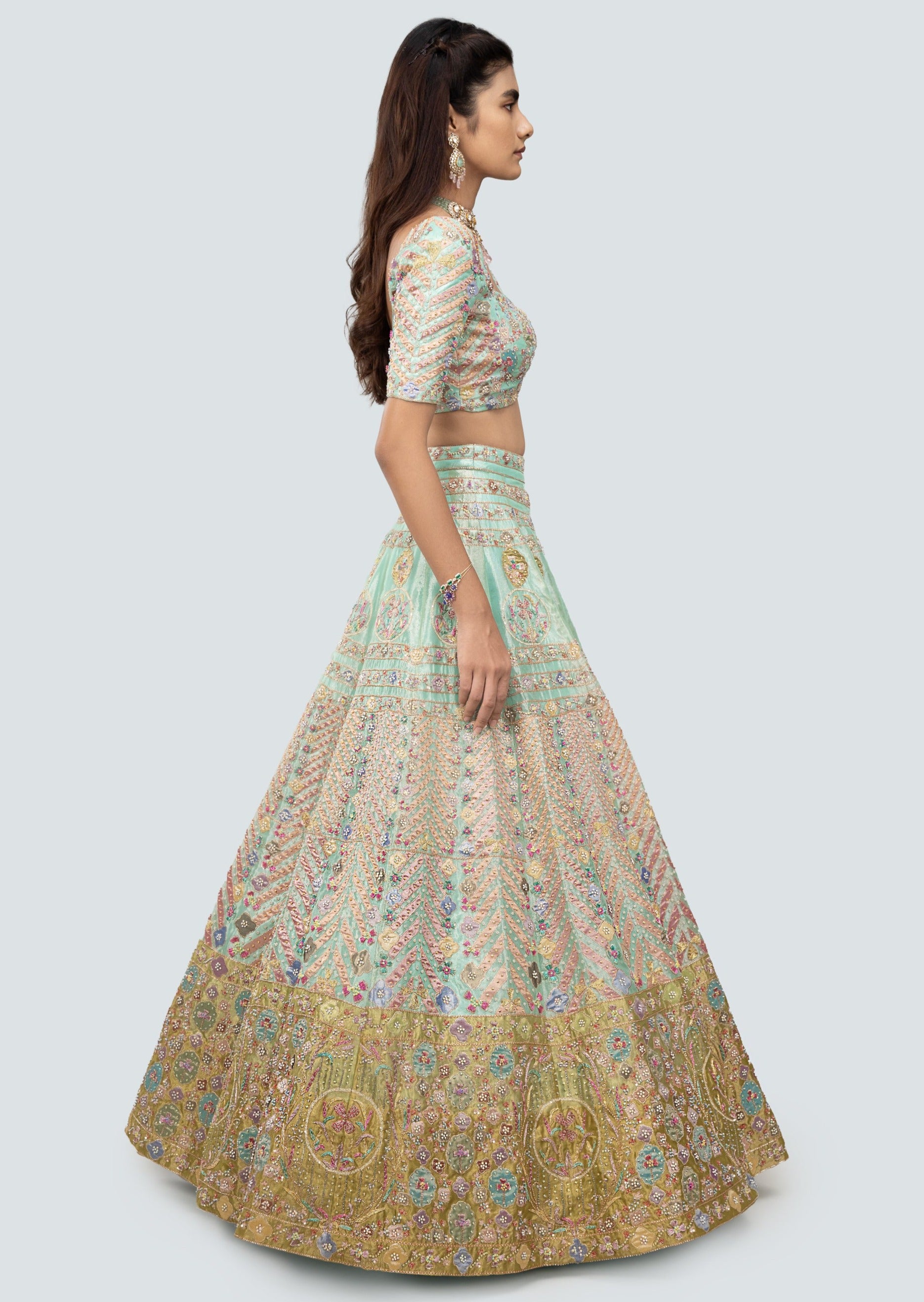 Banou Blue Lehenga Set