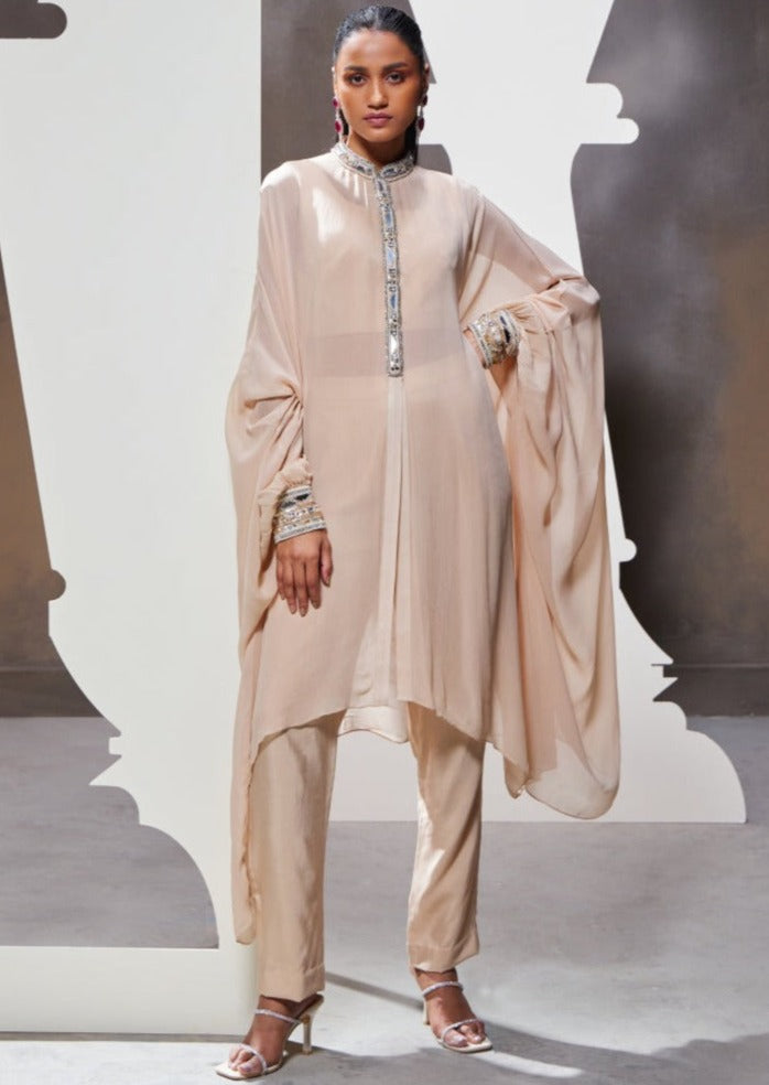 Beige Laurel Cape Pant Set