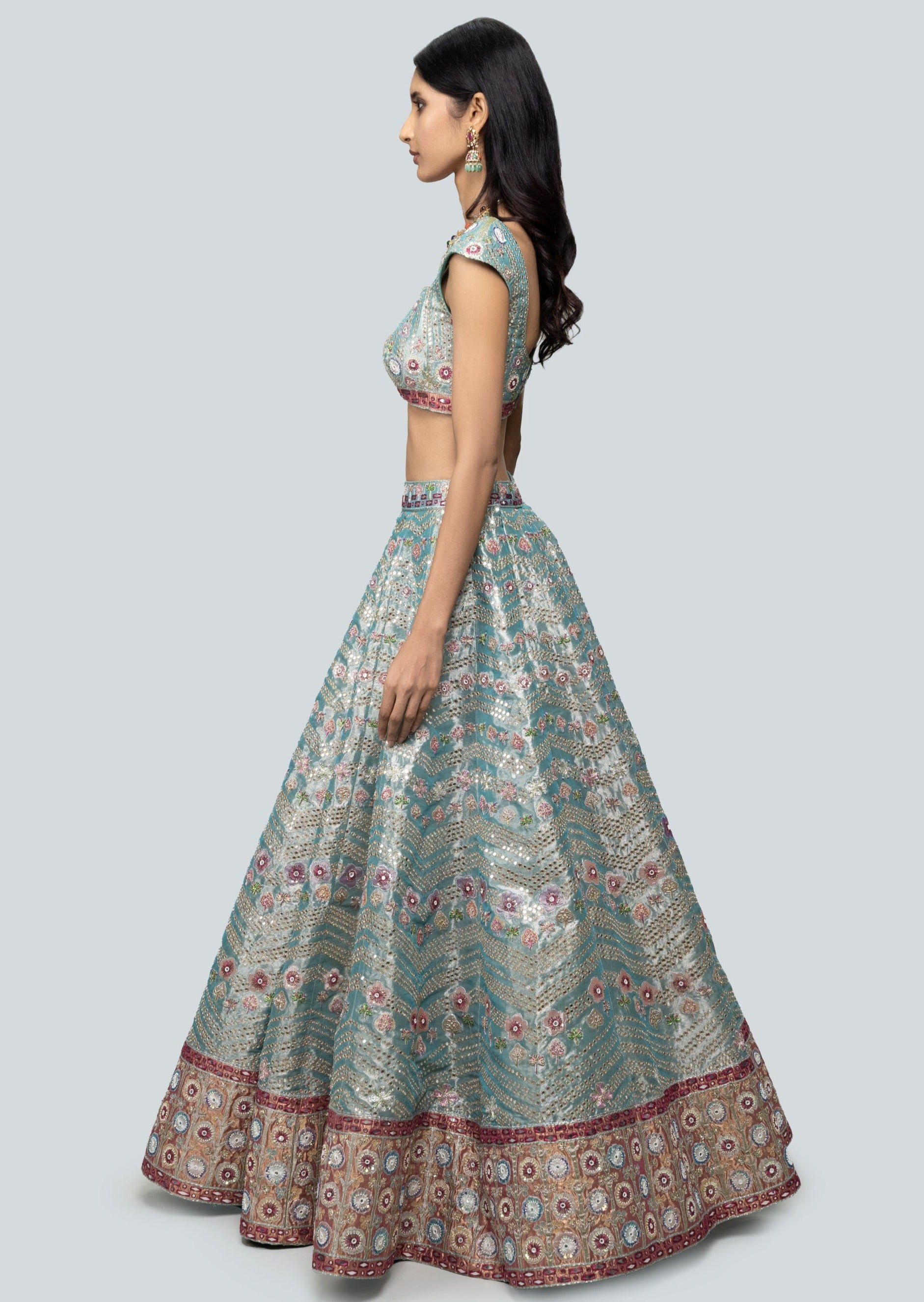 Mahin Blue Lehenga Set