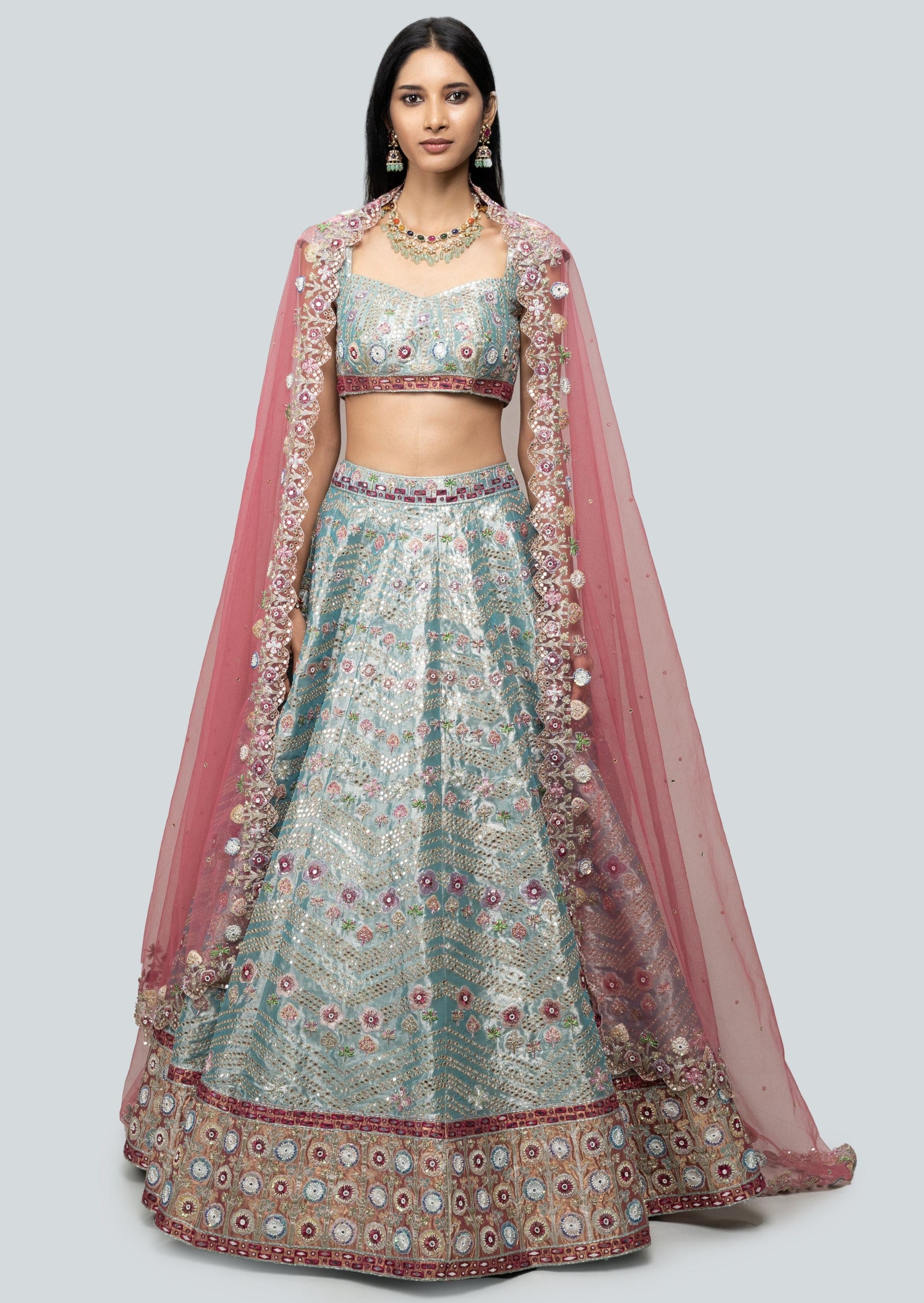 Mahin Blue Lehenga Set
