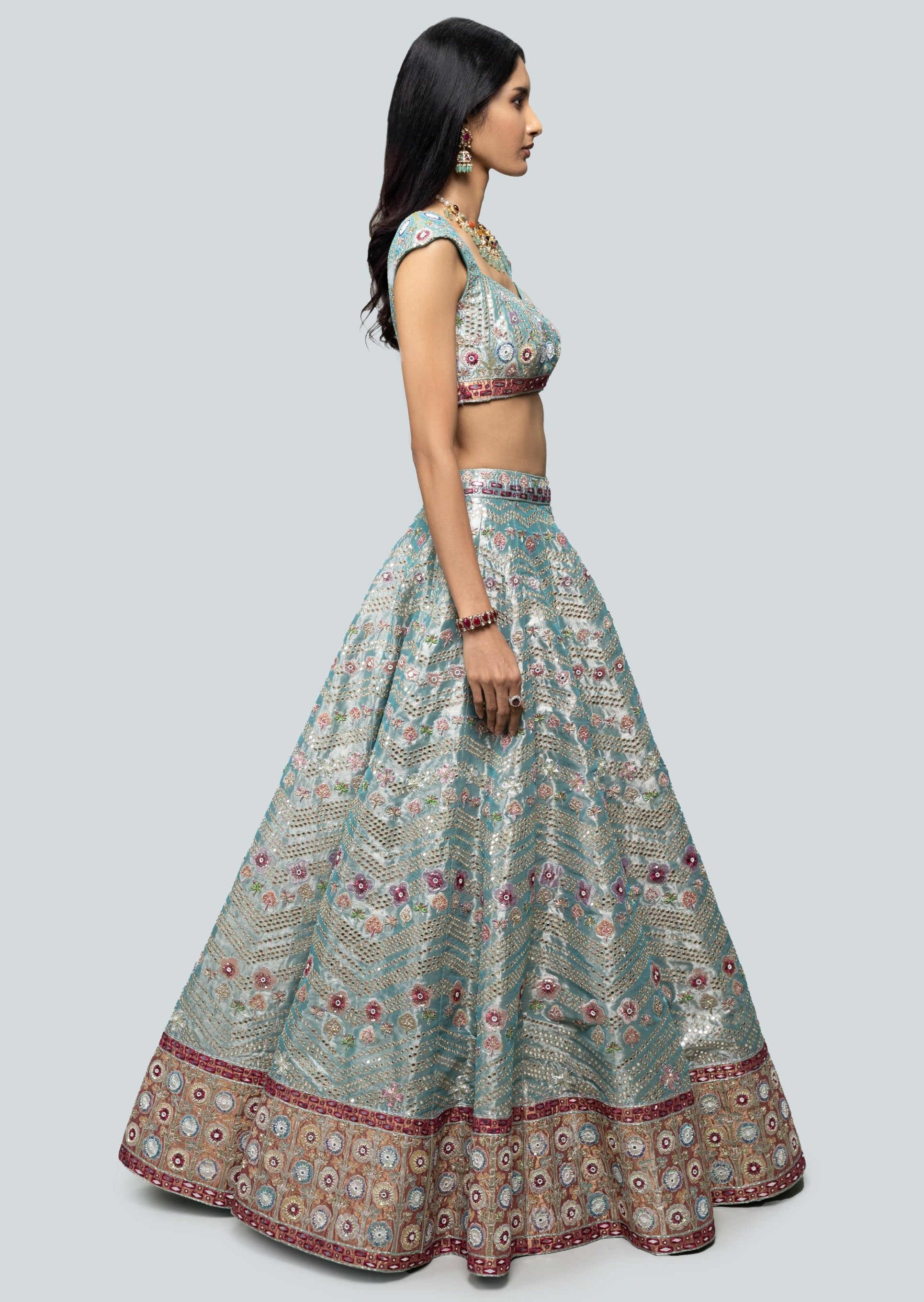 Mahin Blue Lehenga Set