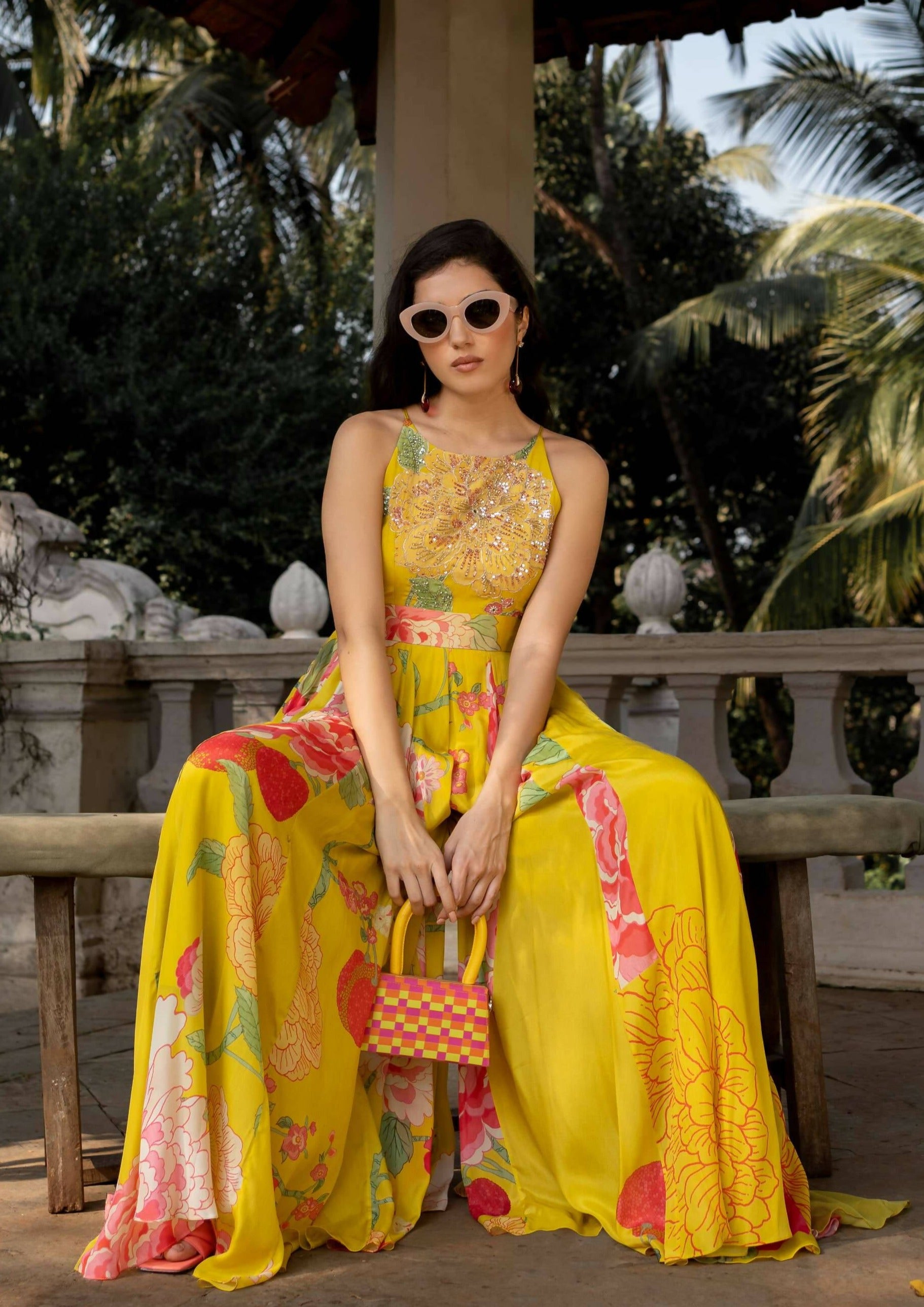 Yellow Floral Jumpsuit