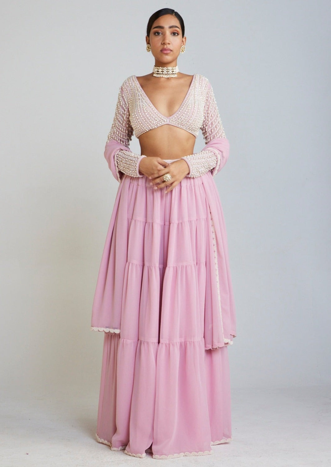 Powder Pink Sharara Set