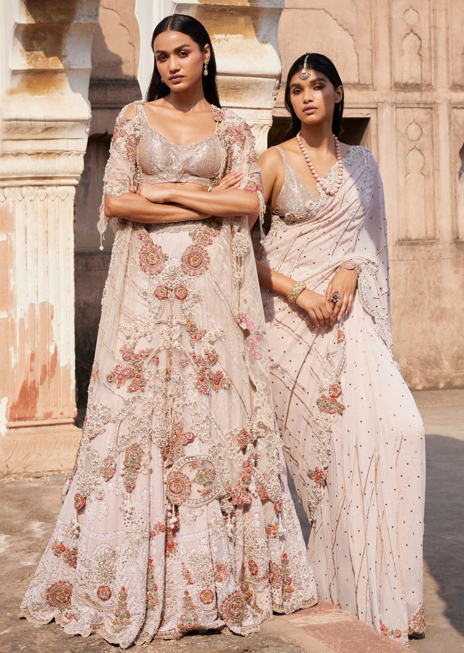 Evadne Off-White Chikankari Lehenga