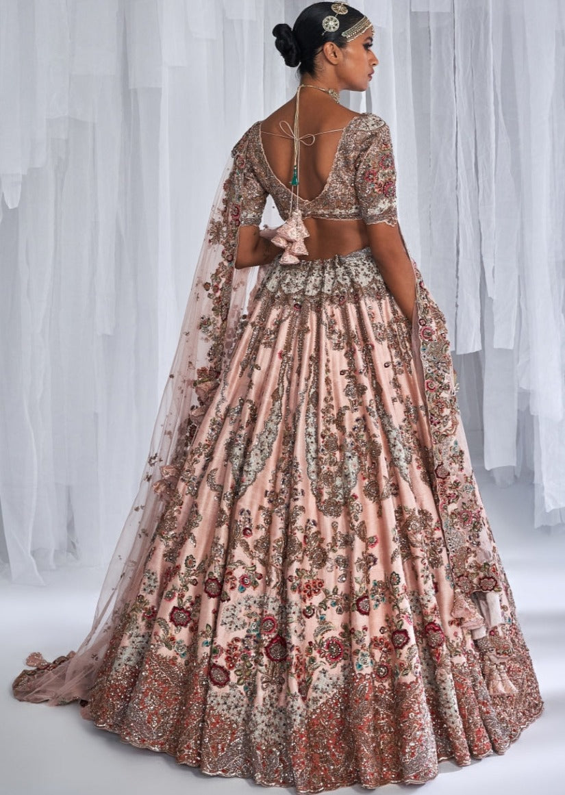 Lillian Champagne Pink Bridal Lehenga