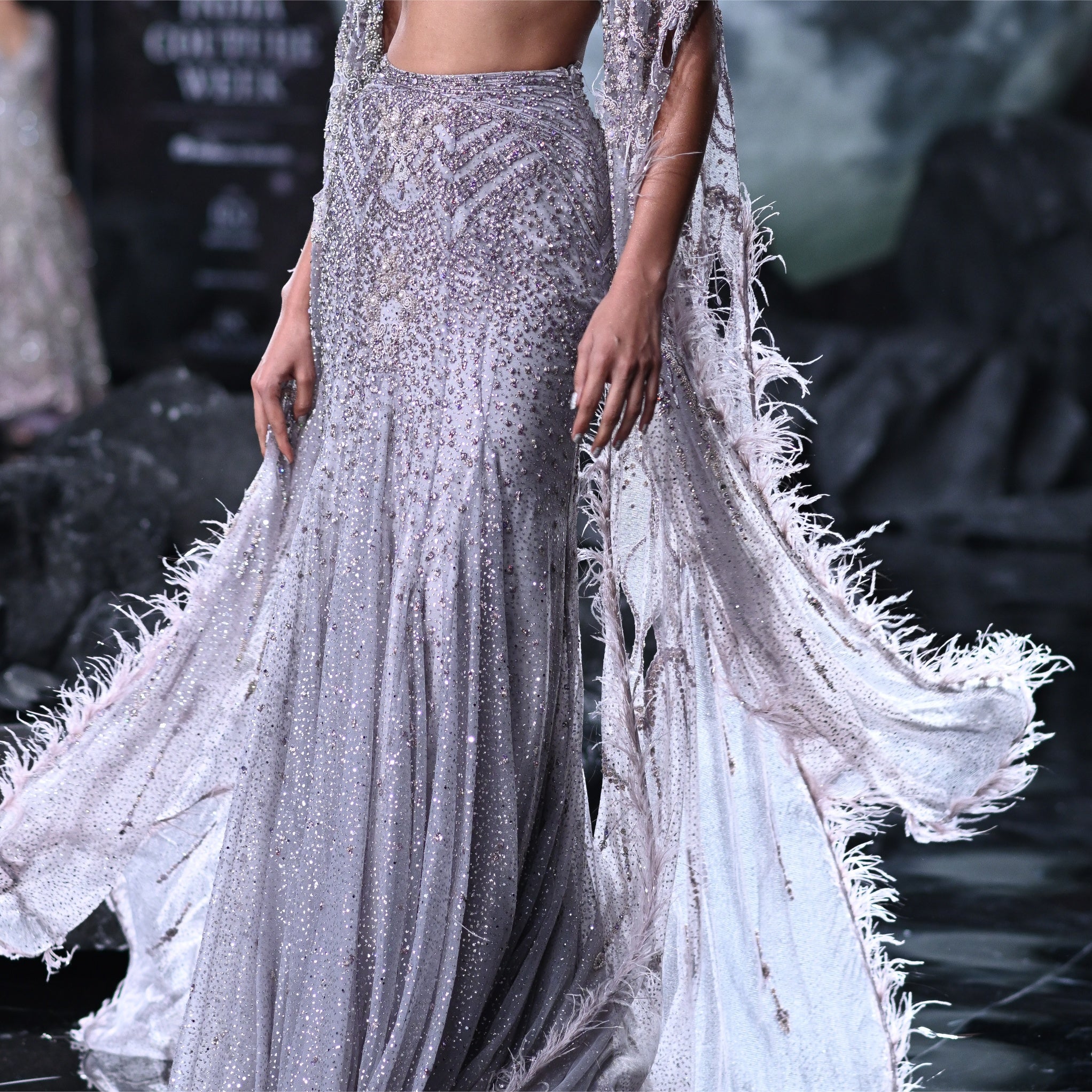 Hestia Shimmer Tulle Crystalline Skirt Set