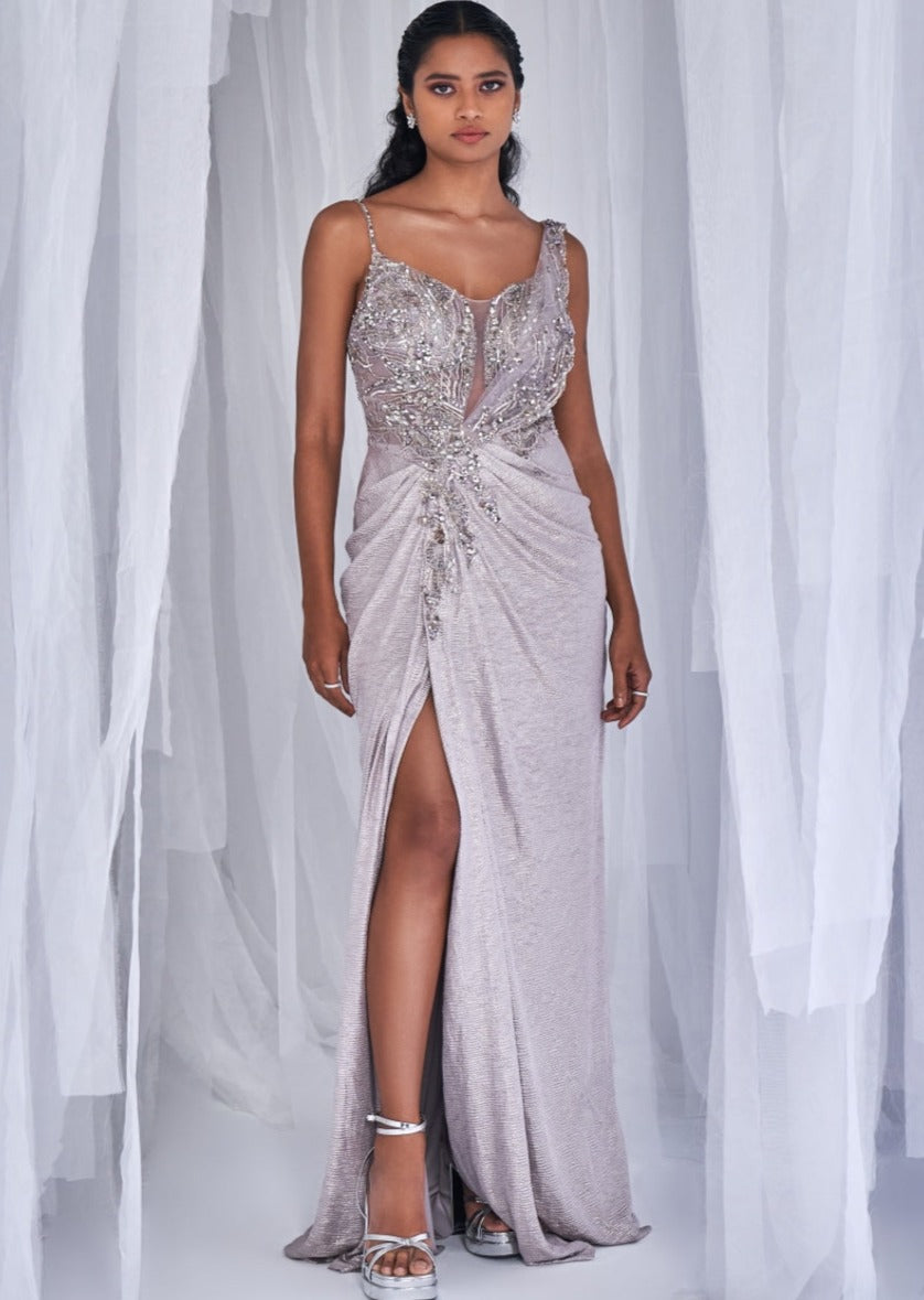 Mellow Poetry Drape Sari Gown