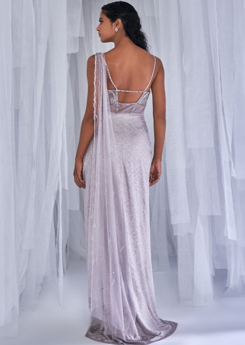 Mellow Poetry Drape Sari Gown