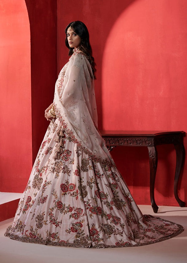 Leia Seashell Pink Floral Bridal Lehenga Set